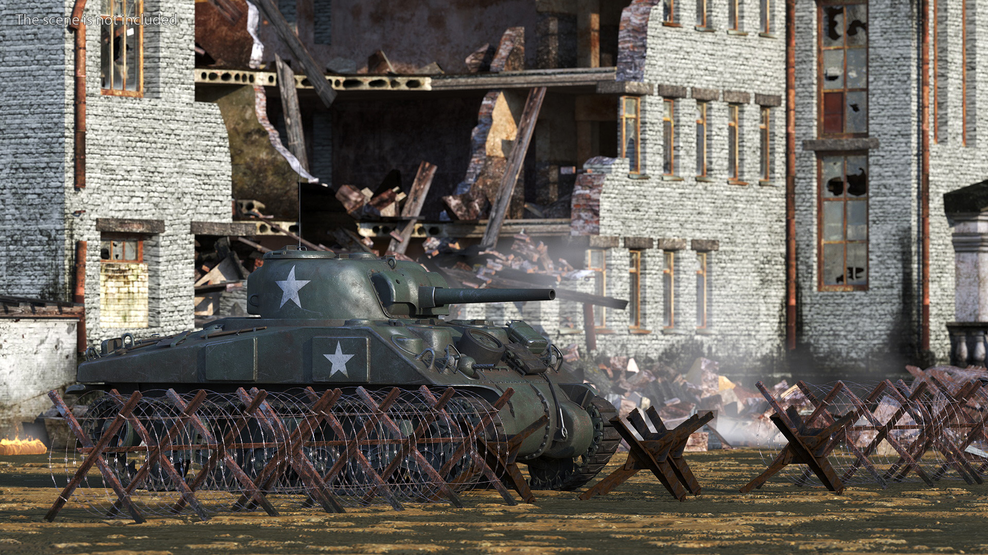 M4 Sherman Combat Tank on Battlefield 3D