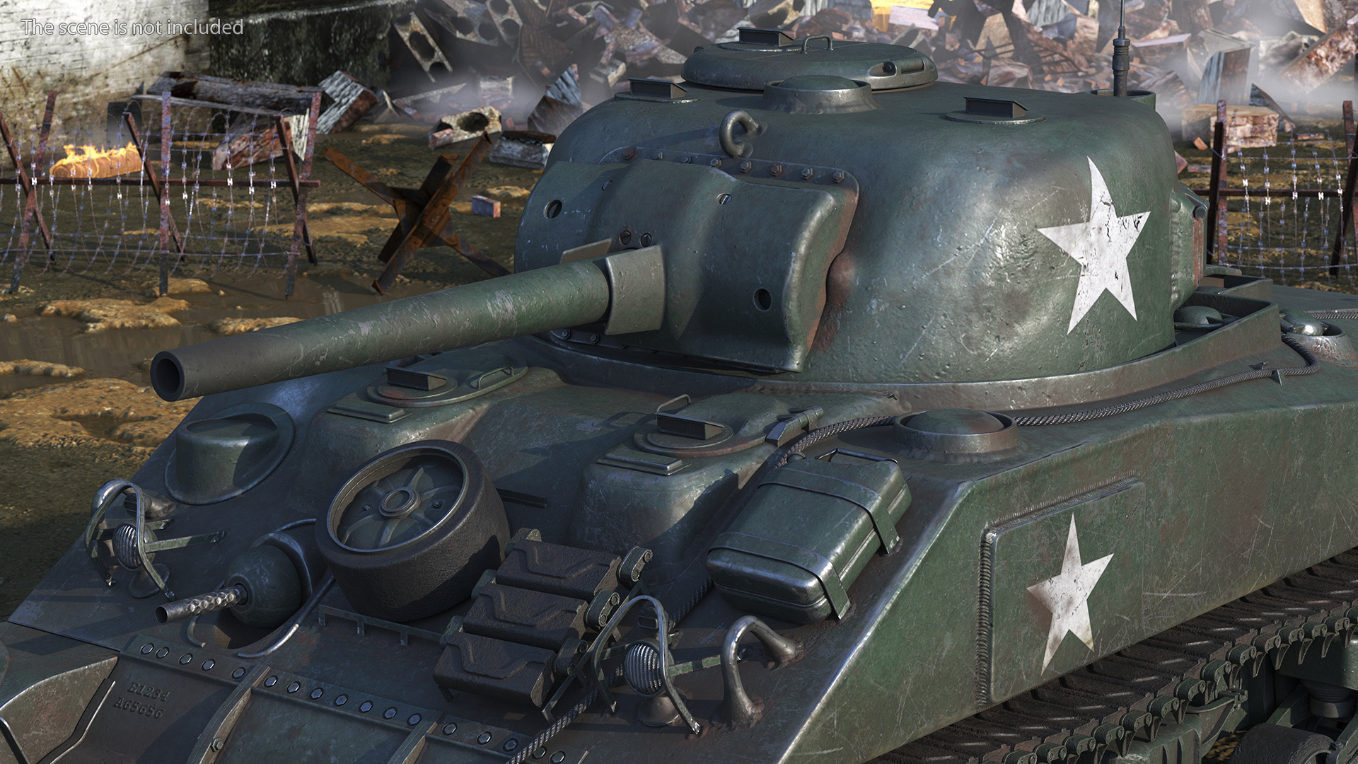 M4 Sherman Combat Tank on Battlefield 3D
