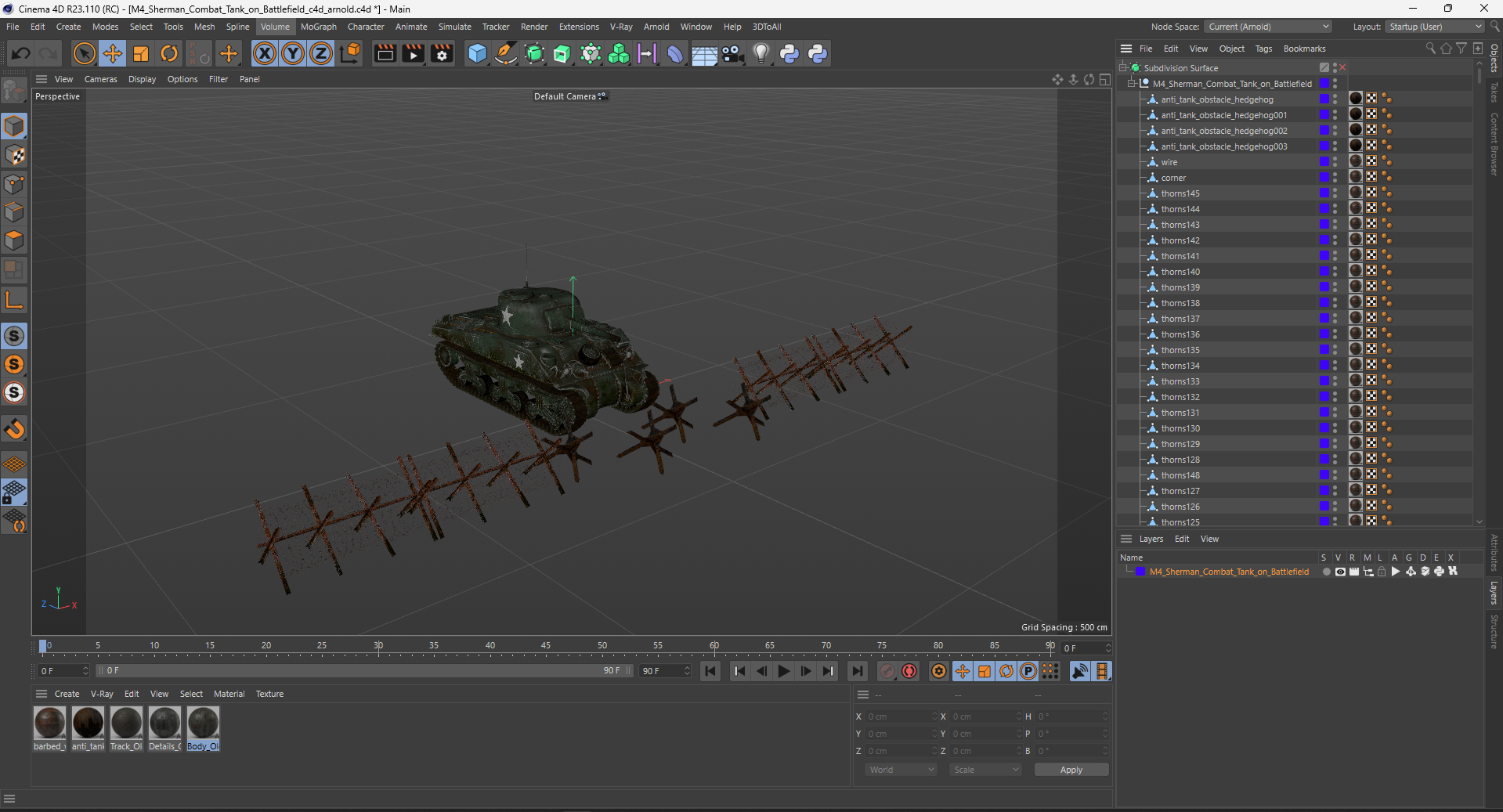 M4 Sherman Combat Tank on Battlefield 3D