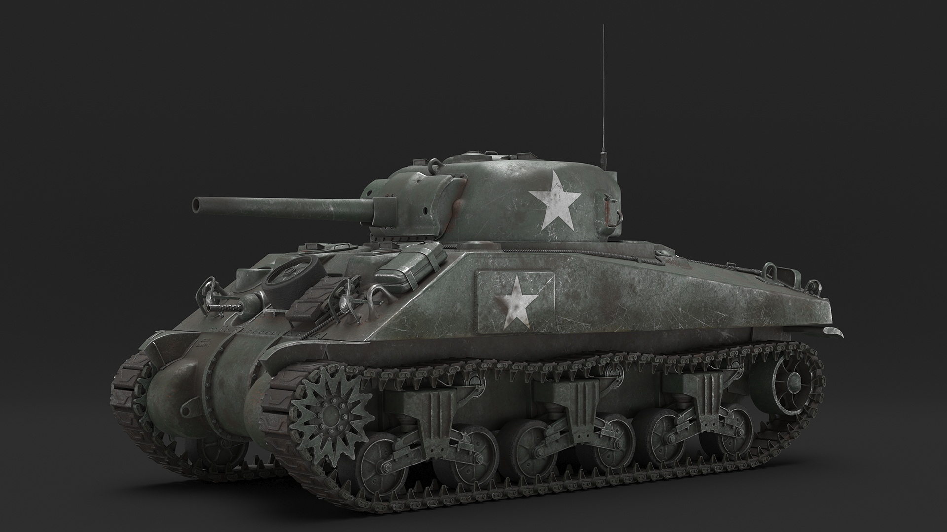 M4 Sherman Combat Tank on Battlefield 3D