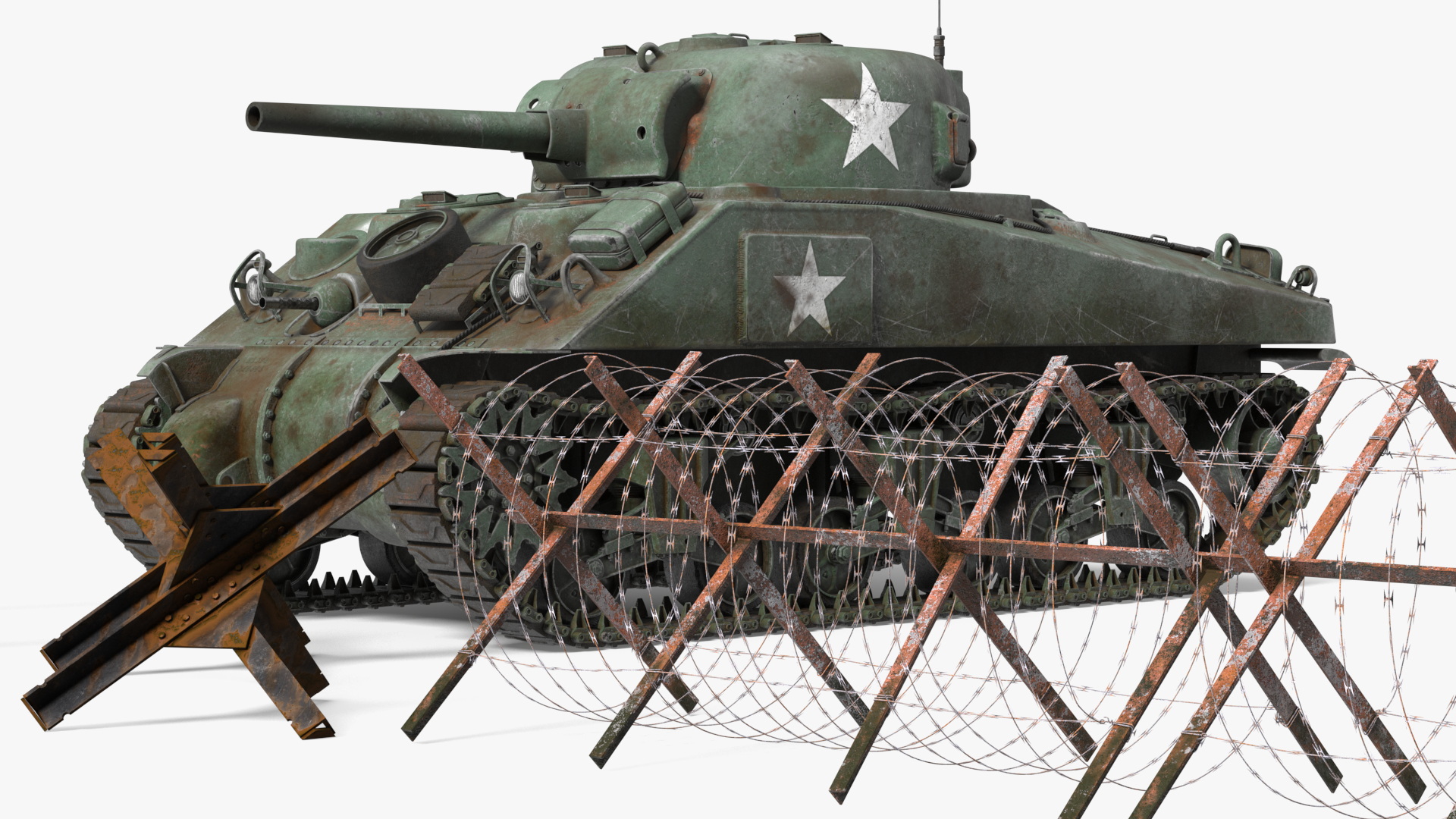M4 Sherman Combat Tank on Battlefield 3D