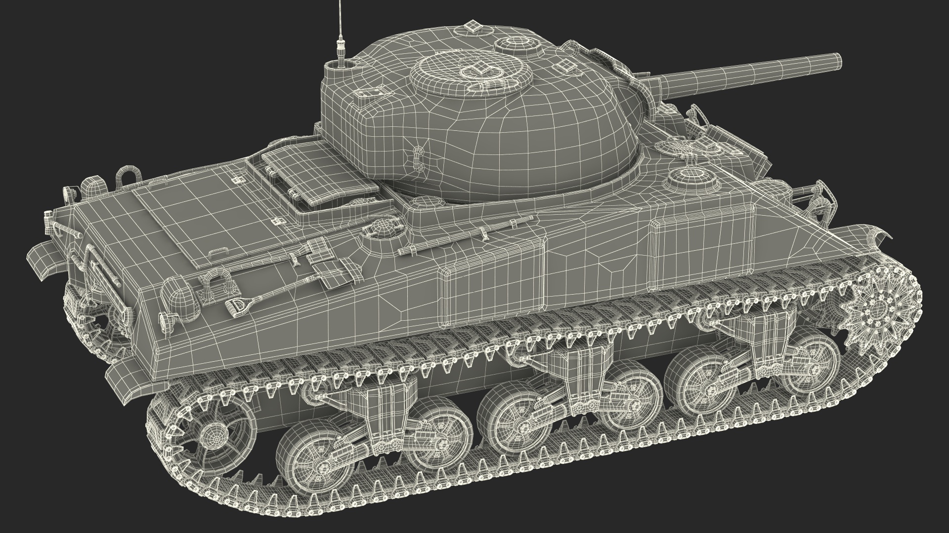 M4 Sherman Combat Tank on Battlefield 3D