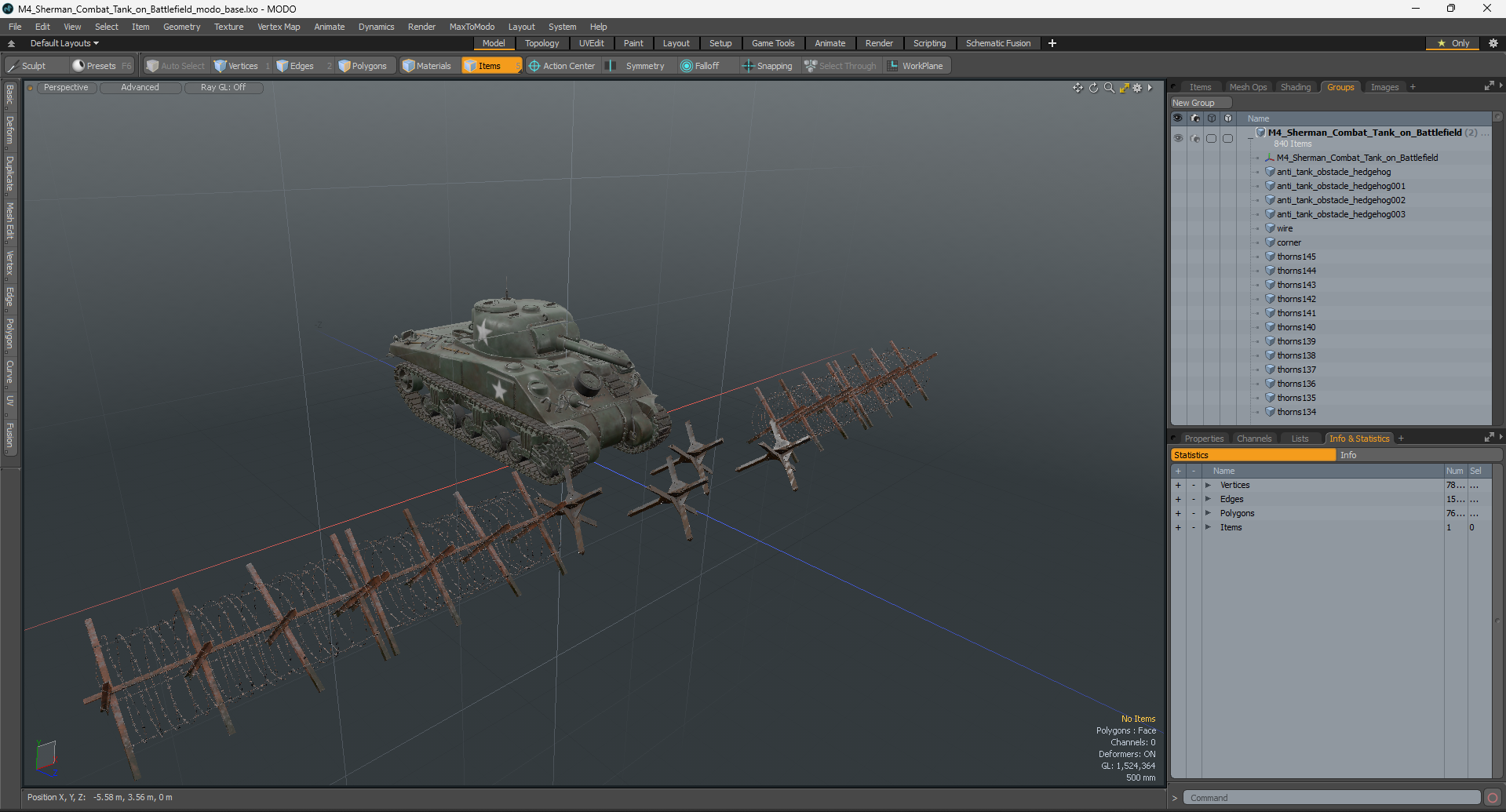 M4 Sherman Combat Tank on Battlefield 3D
