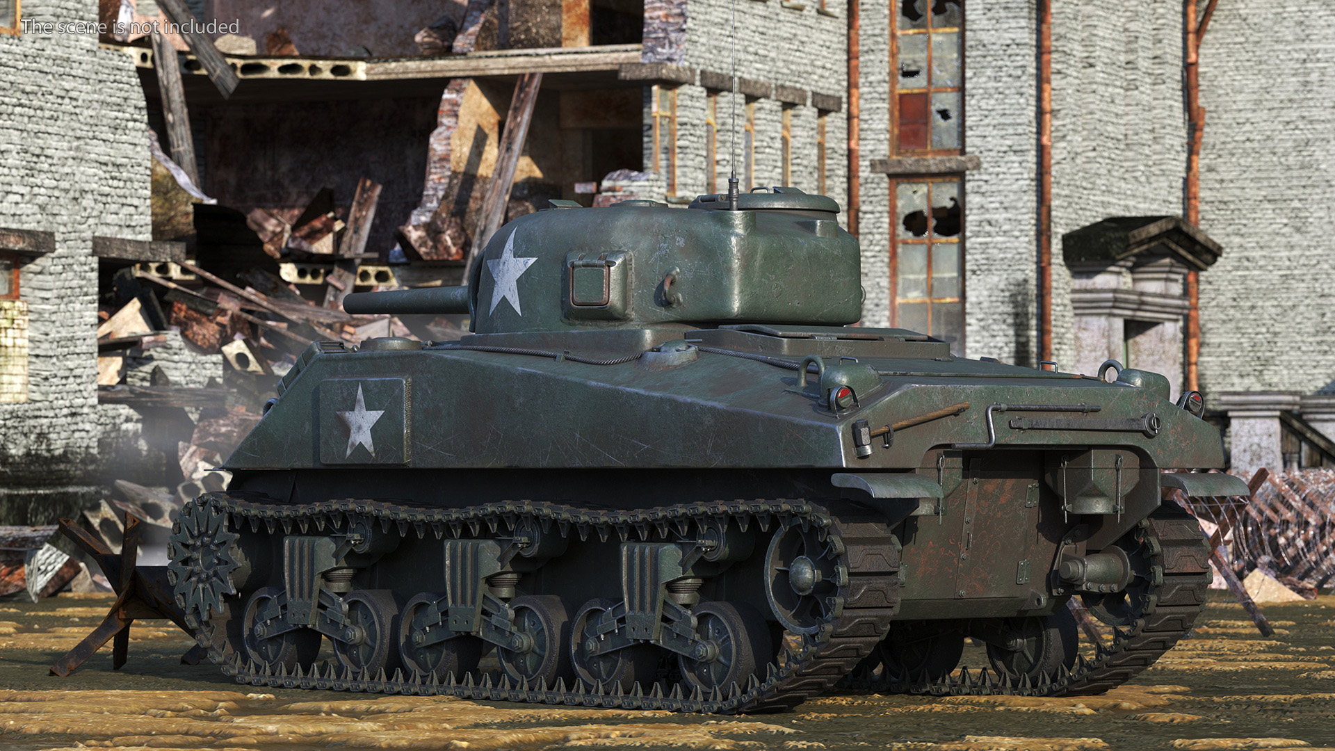 M4 Sherman Combat Tank on Battlefield 3D