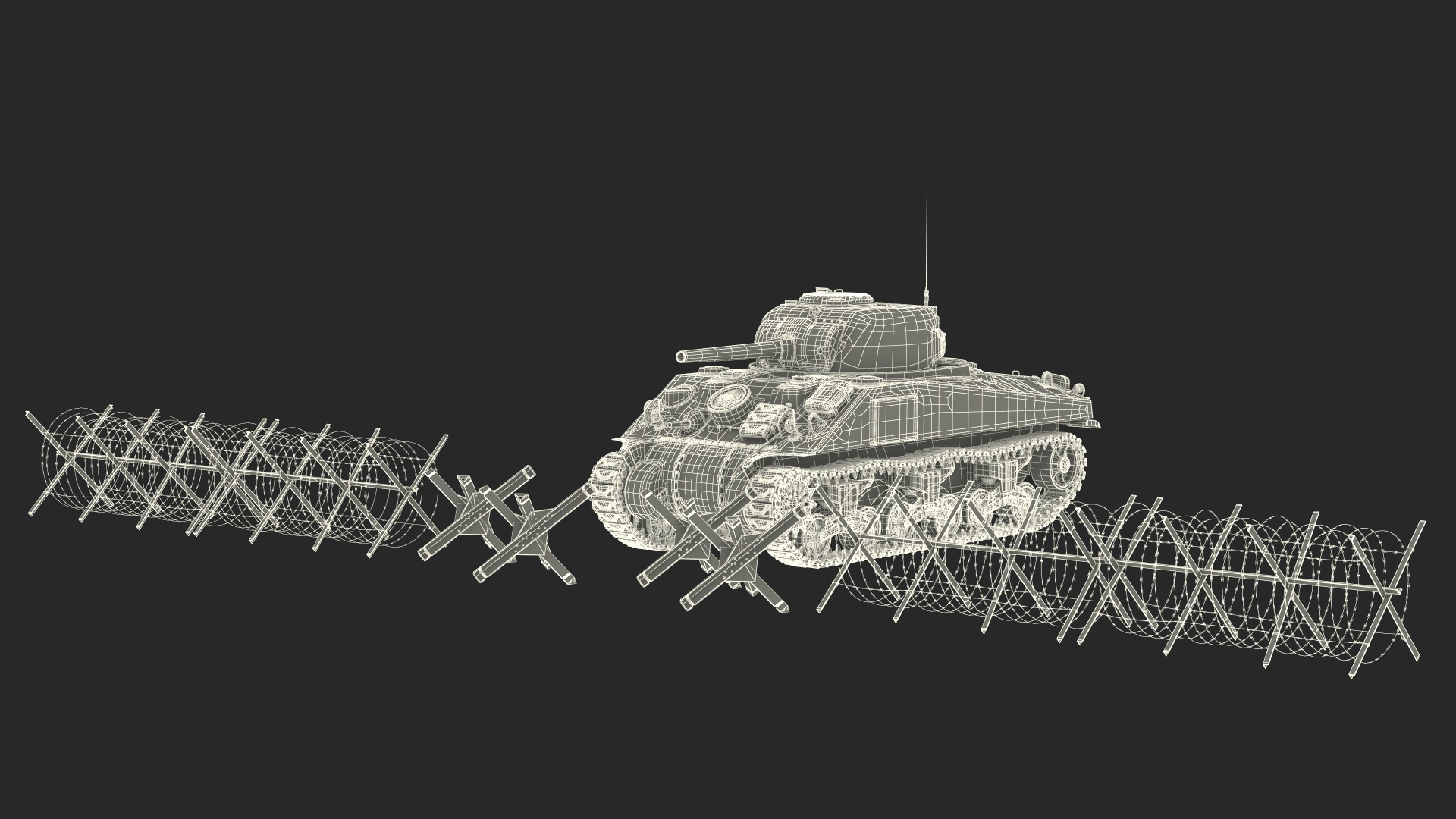 M4 Sherman Combat Tank on Battlefield 3D