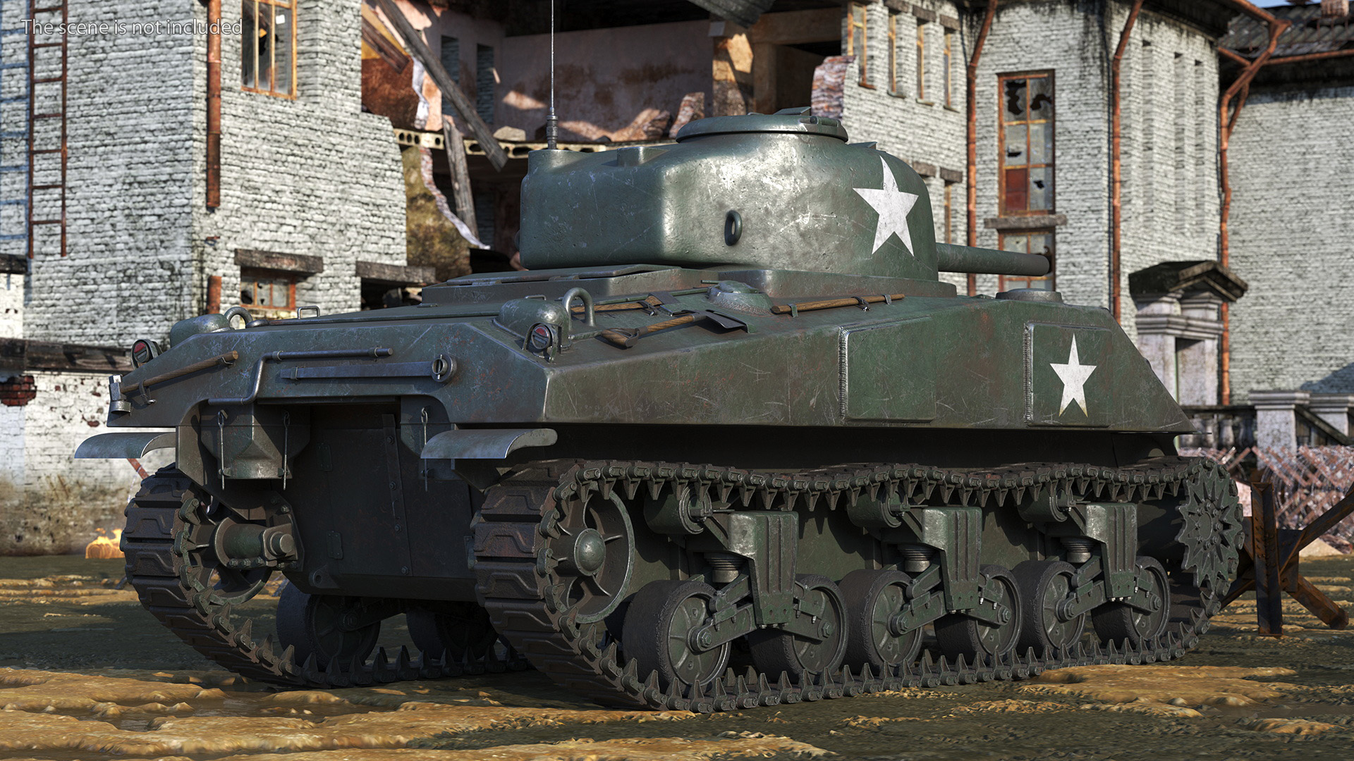 M4 Sherman Combat Tank on Battlefield 3D