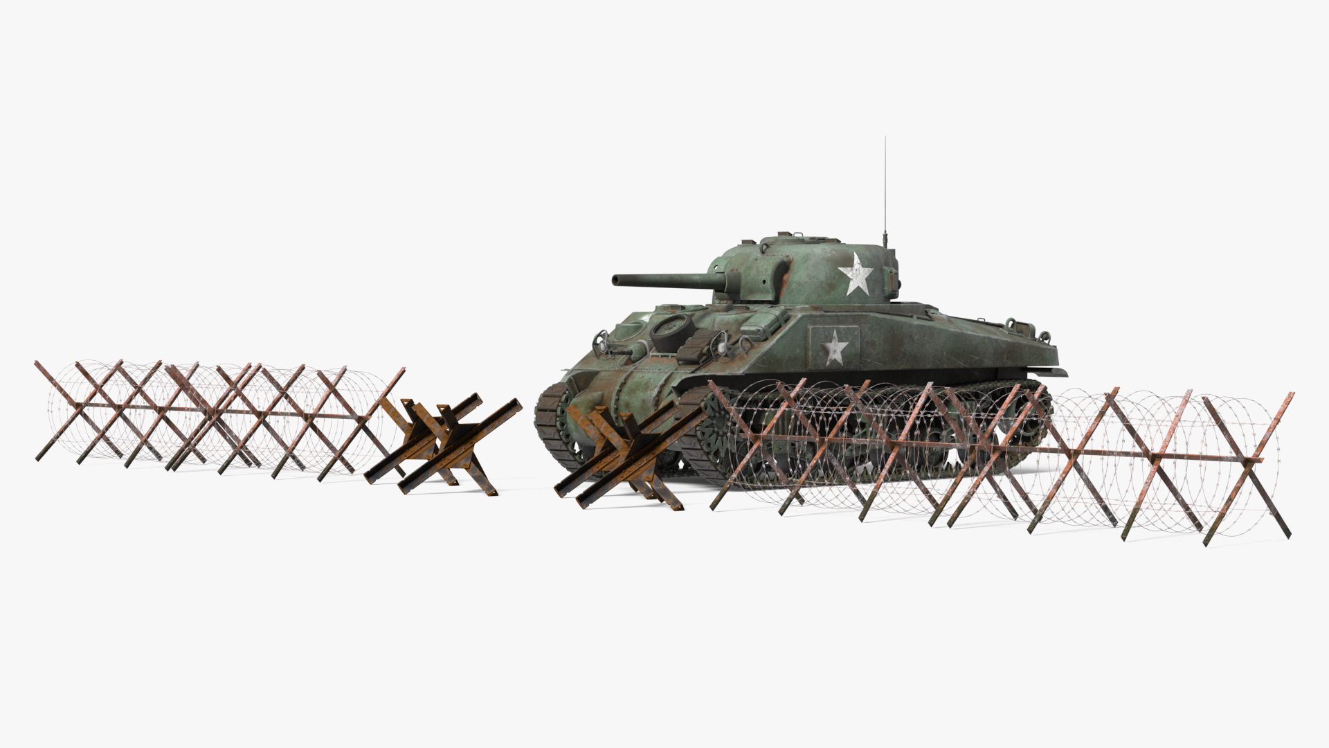M4 Sherman Combat Tank on Battlefield 3D