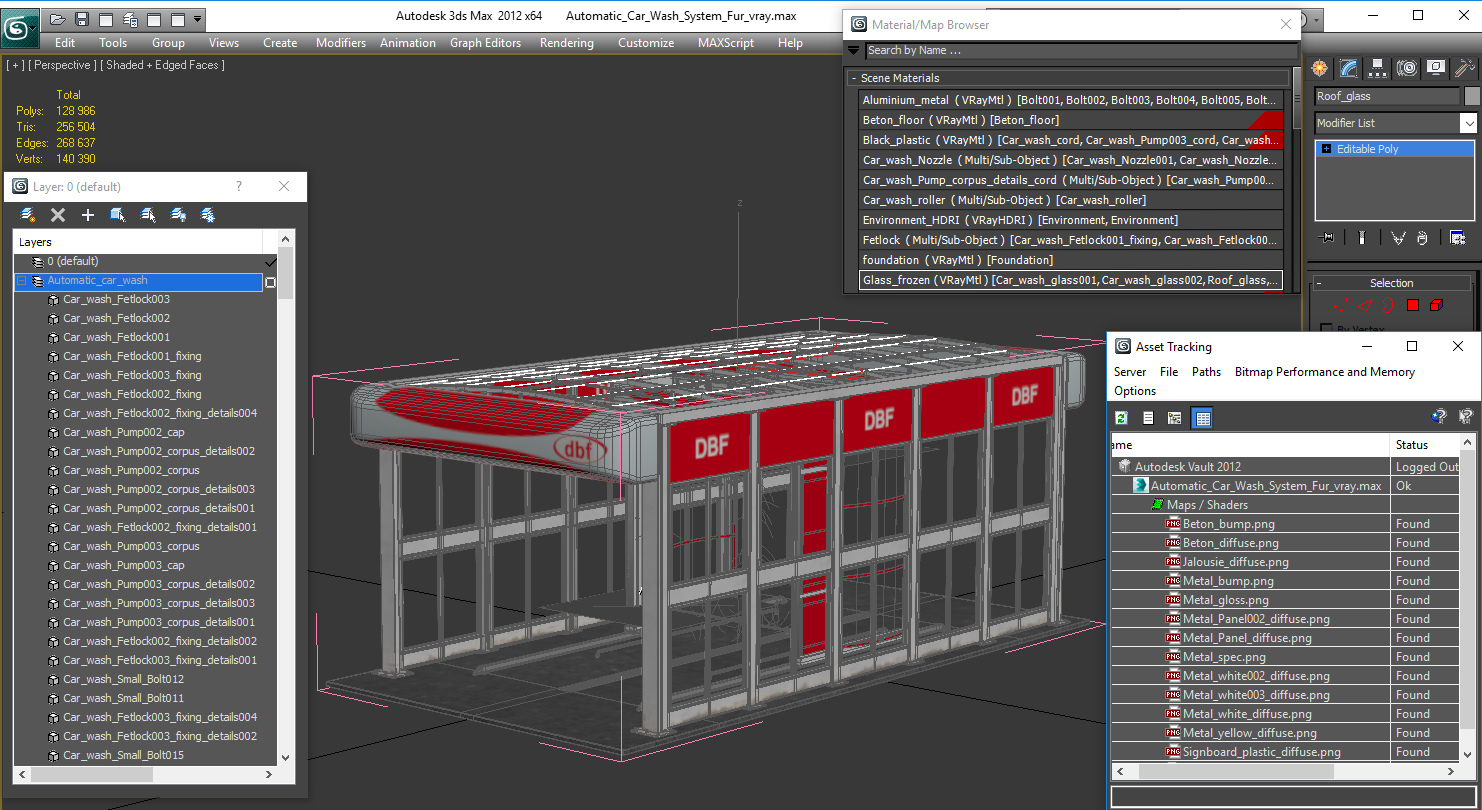 Automatic Car Wash System Fur 3D model