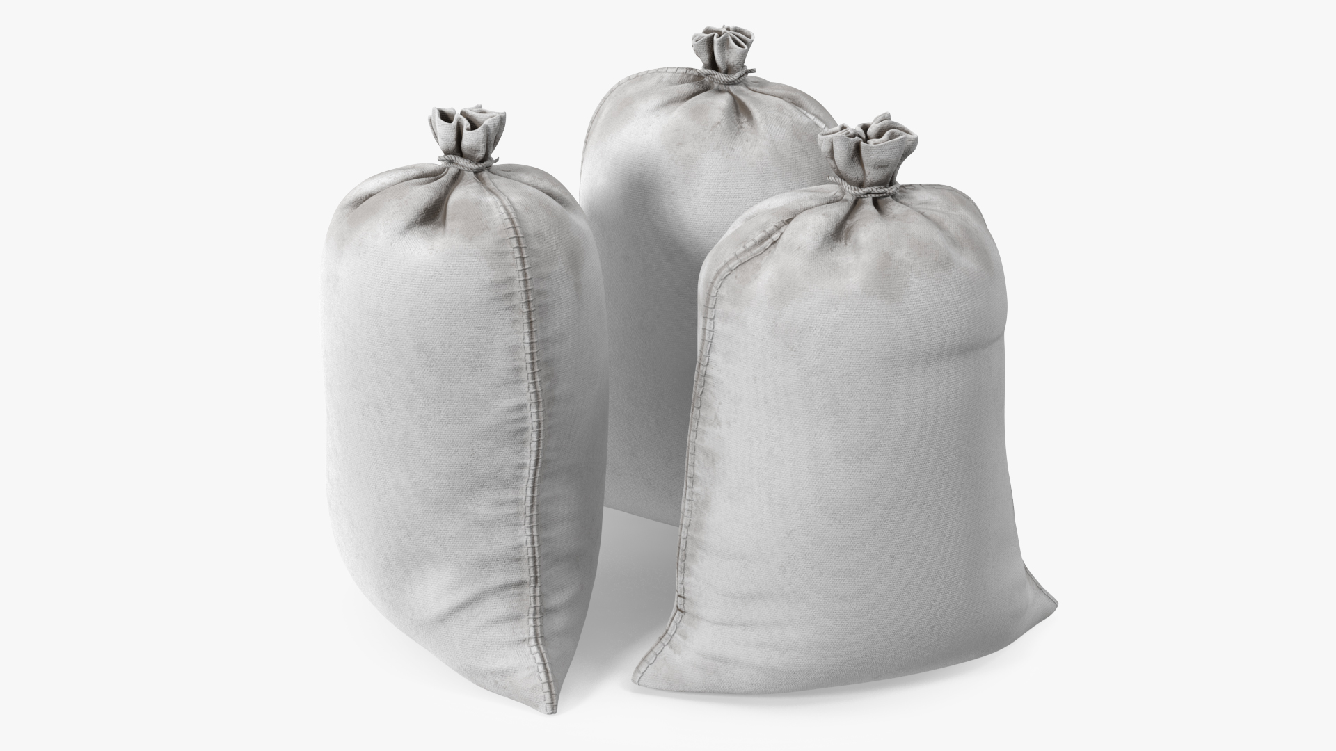 White Polypropylene Sandbags Dirty 3D model