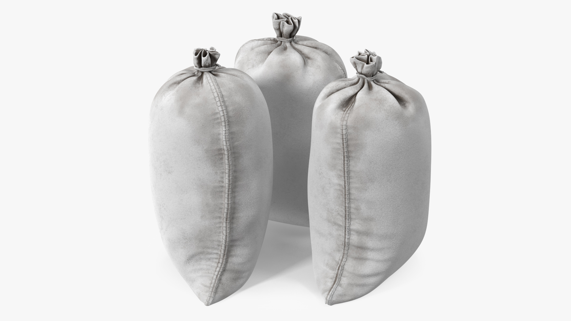 White Polypropylene Sandbags Dirty 3D model