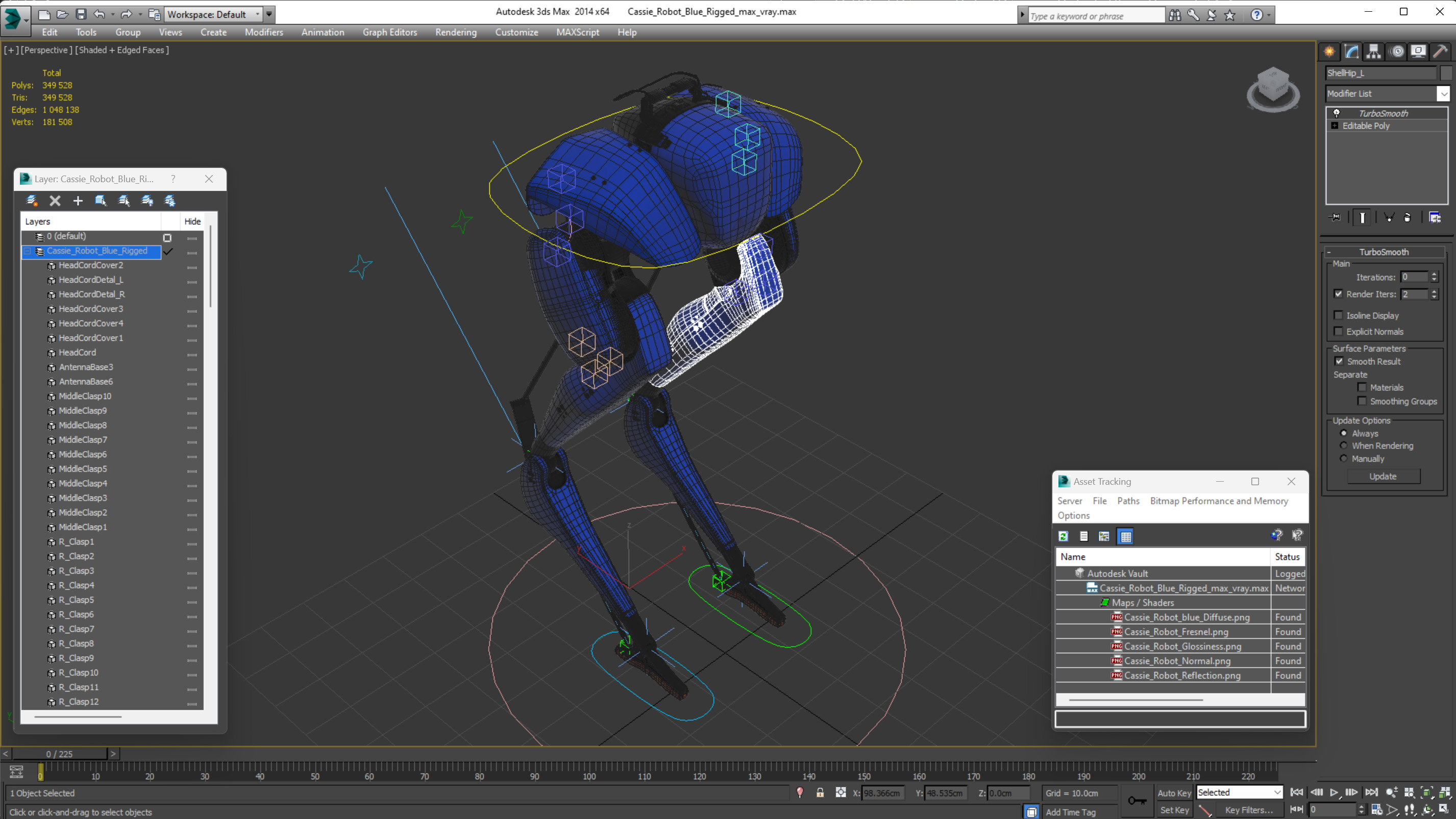 3D Cassie Robot Blue Rigged for Maya model