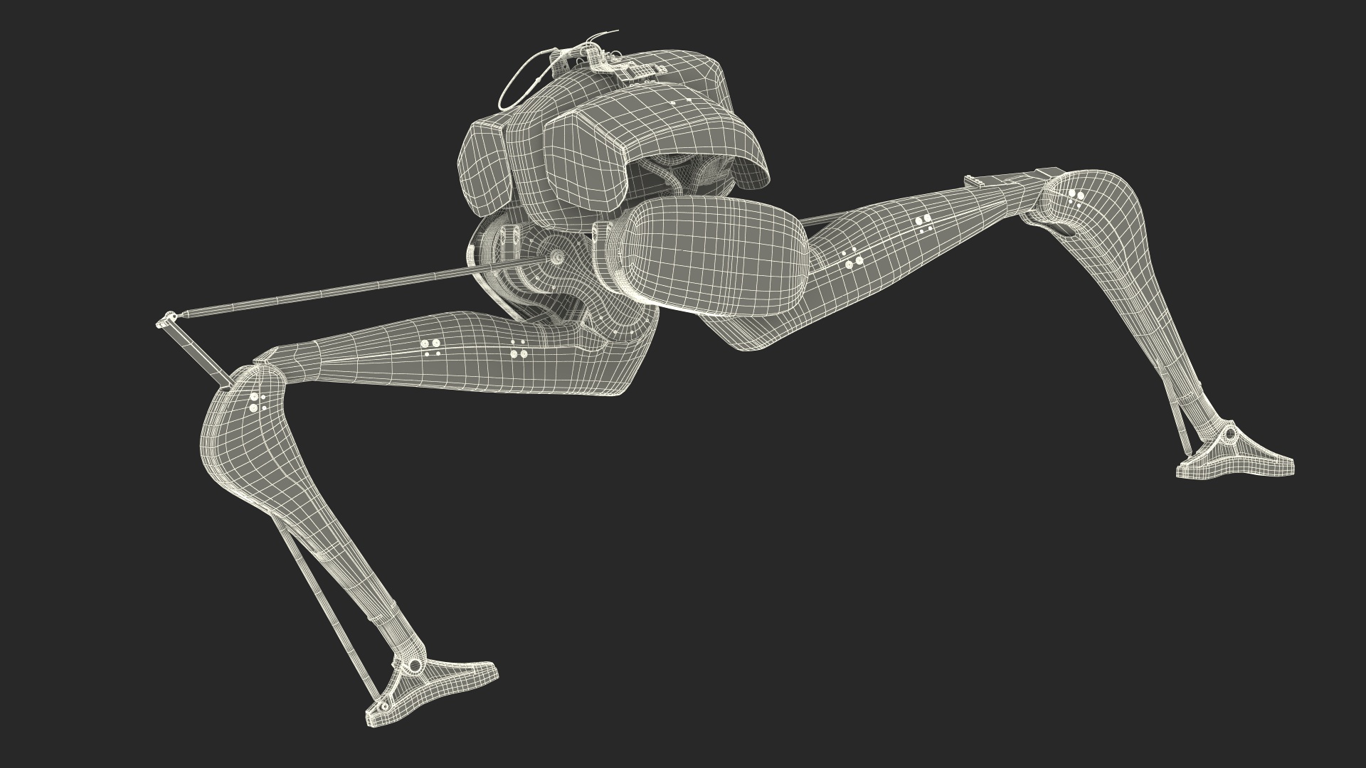 3D Cassie Robot Blue Rigged for Maya model