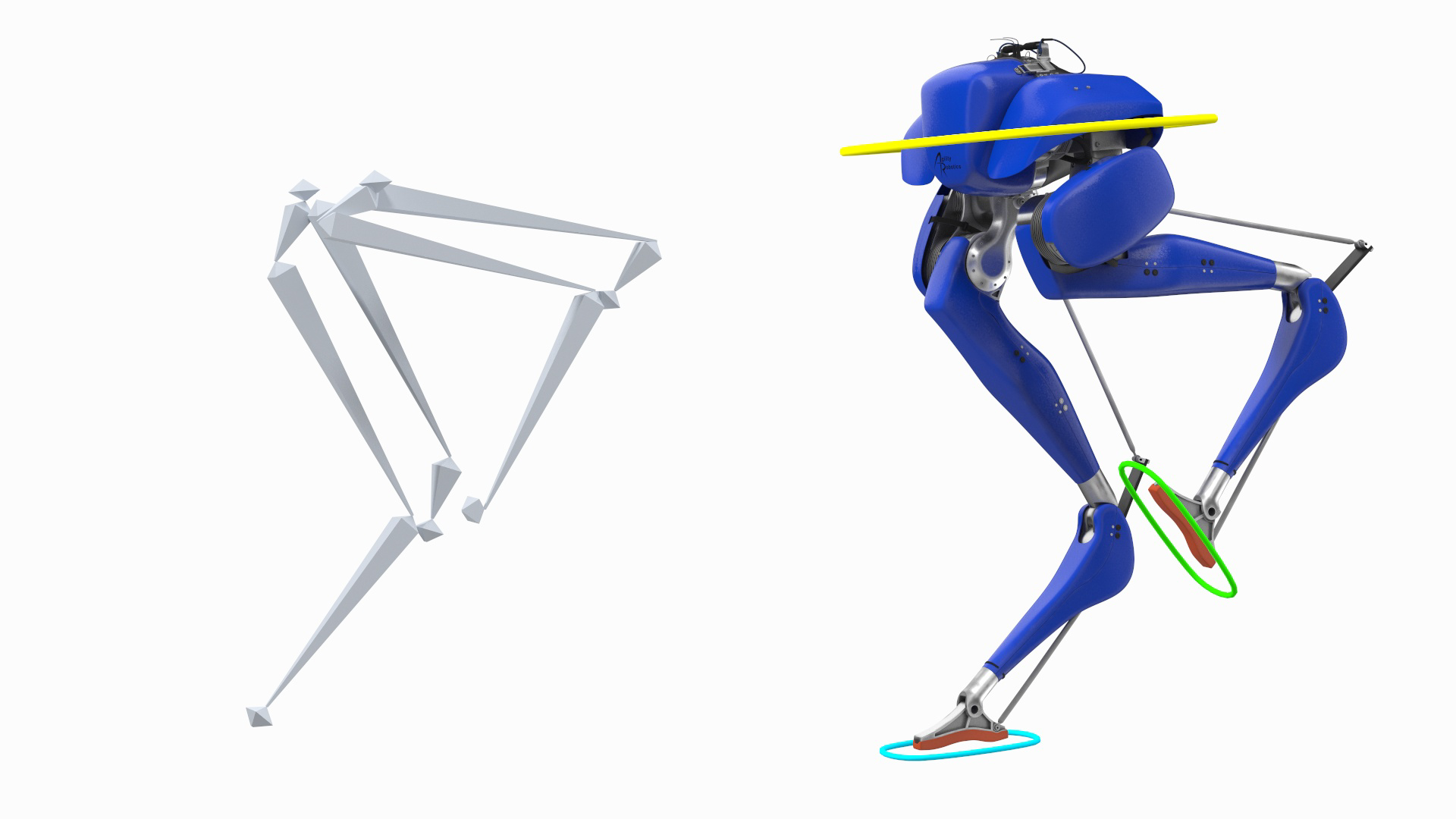 3D Cassie Robot Blue Rigged for Maya model