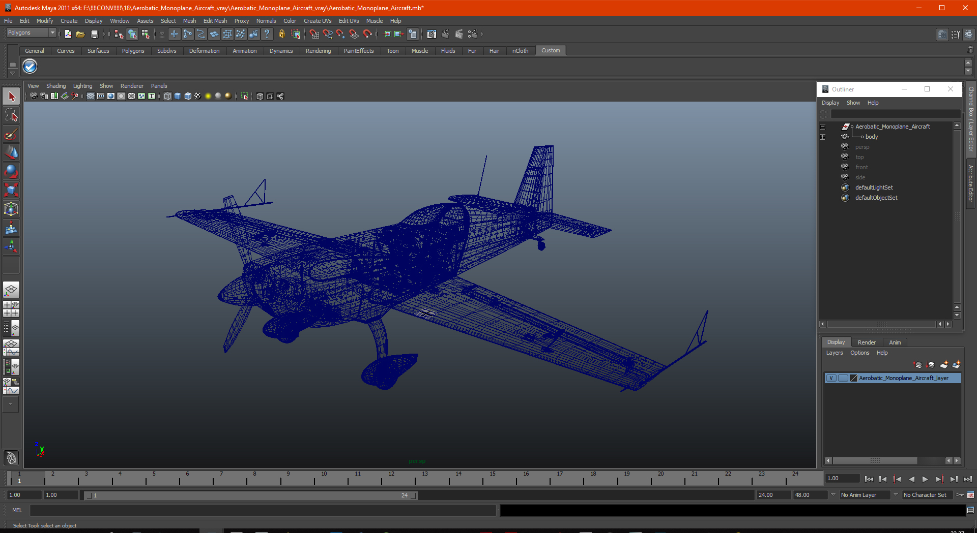 3D Aerobatic Monoplane Aircraft model