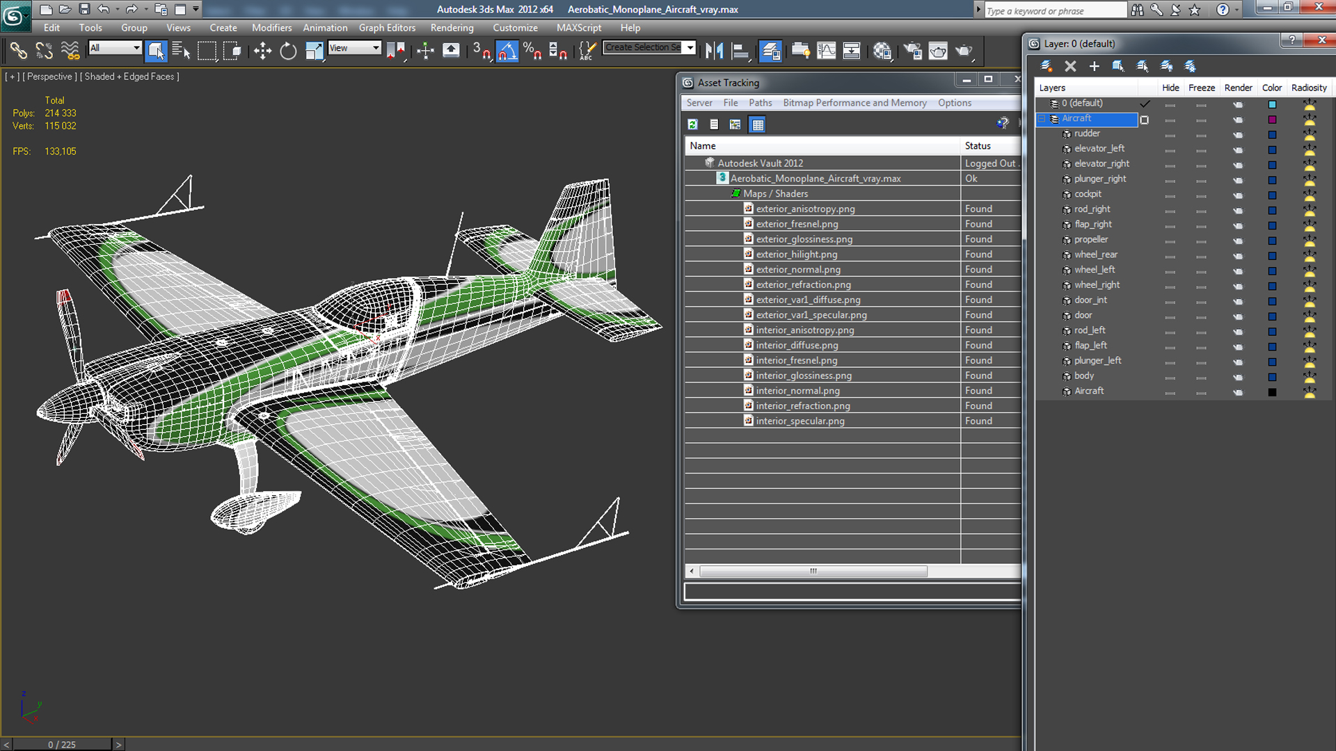3D Aerobatic Monoplane Aircraft model
