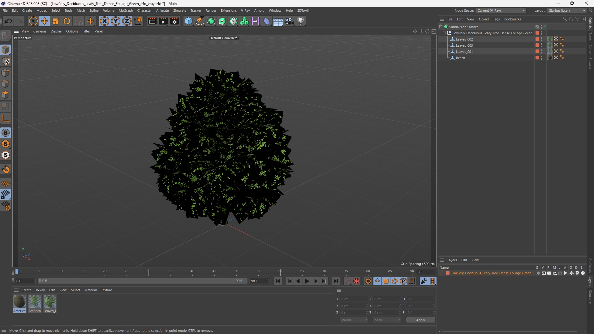LowPoly Deciduous Leafy Tree Dense Foliage Green - view 12