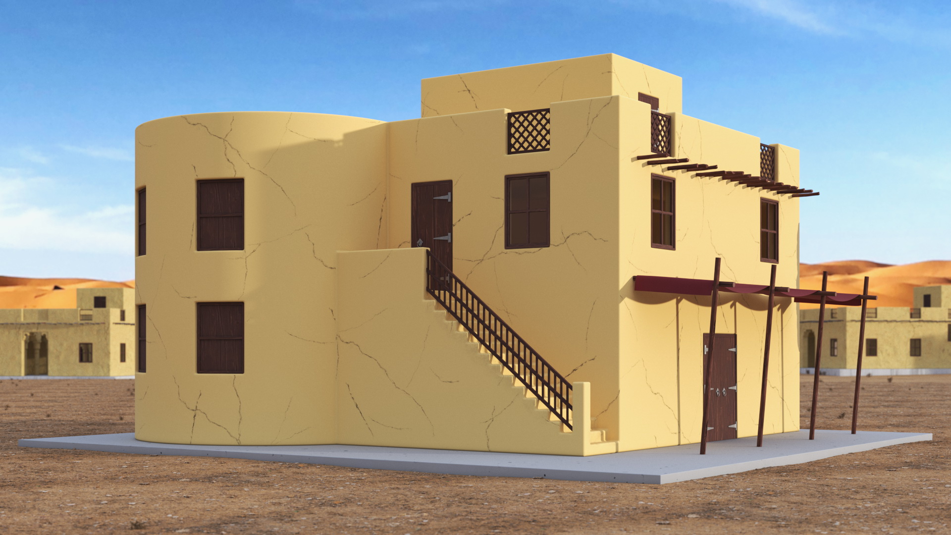 3D model Cartoon Arab House with Circular Construction