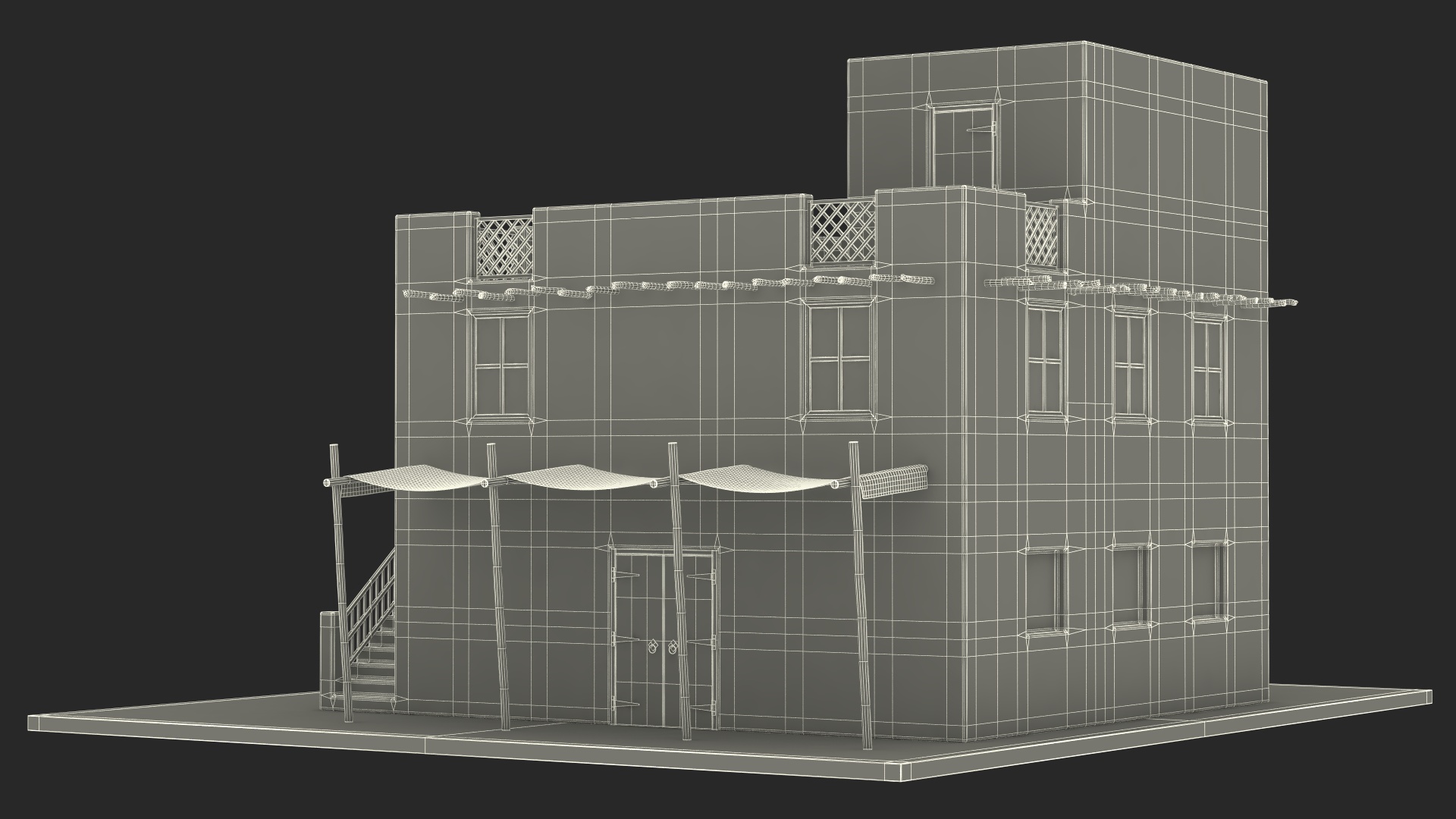 3D model Cartoon Arab House with Circular Construction