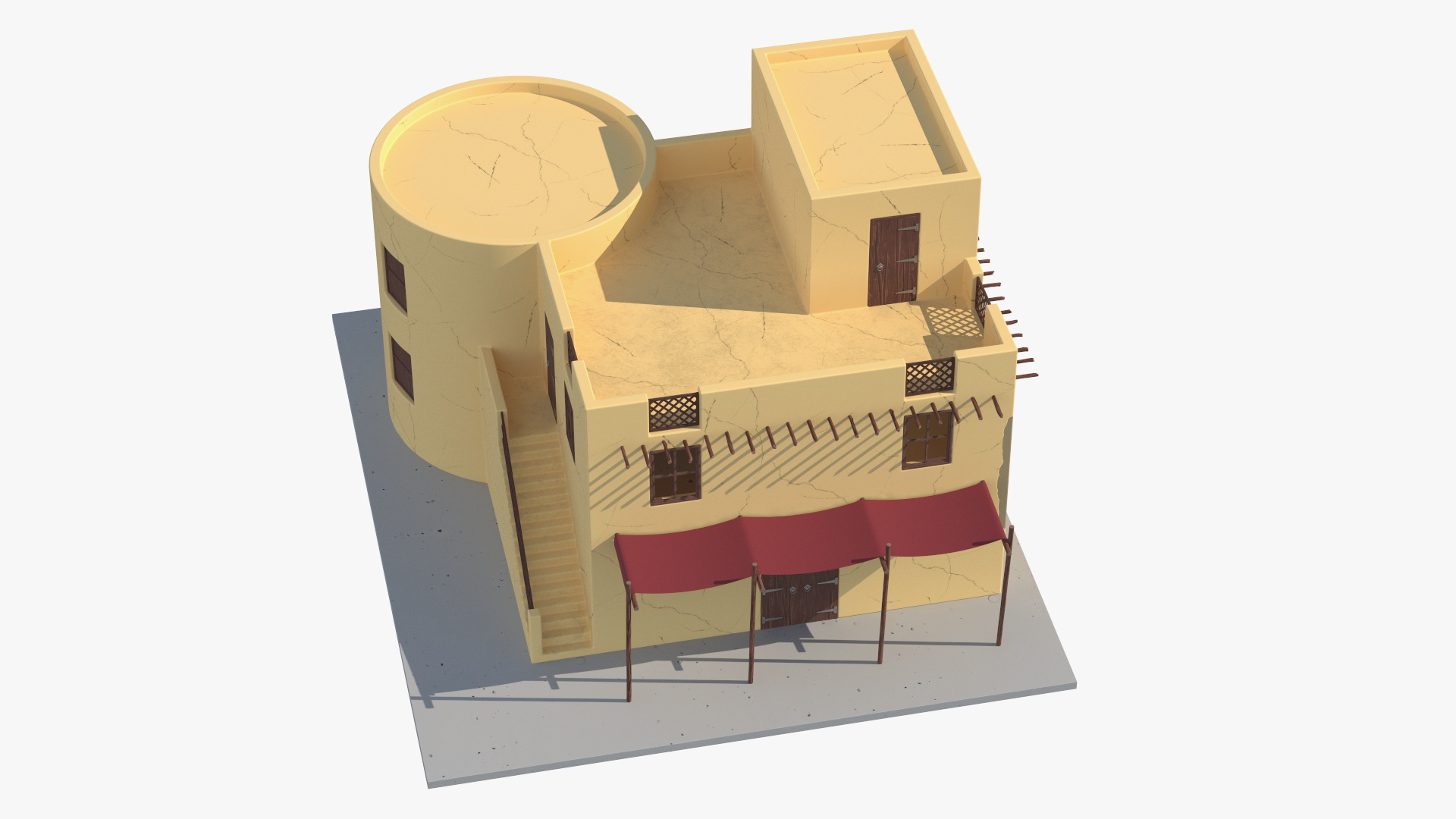3D model Cartoon Arab House with Circular Construction
