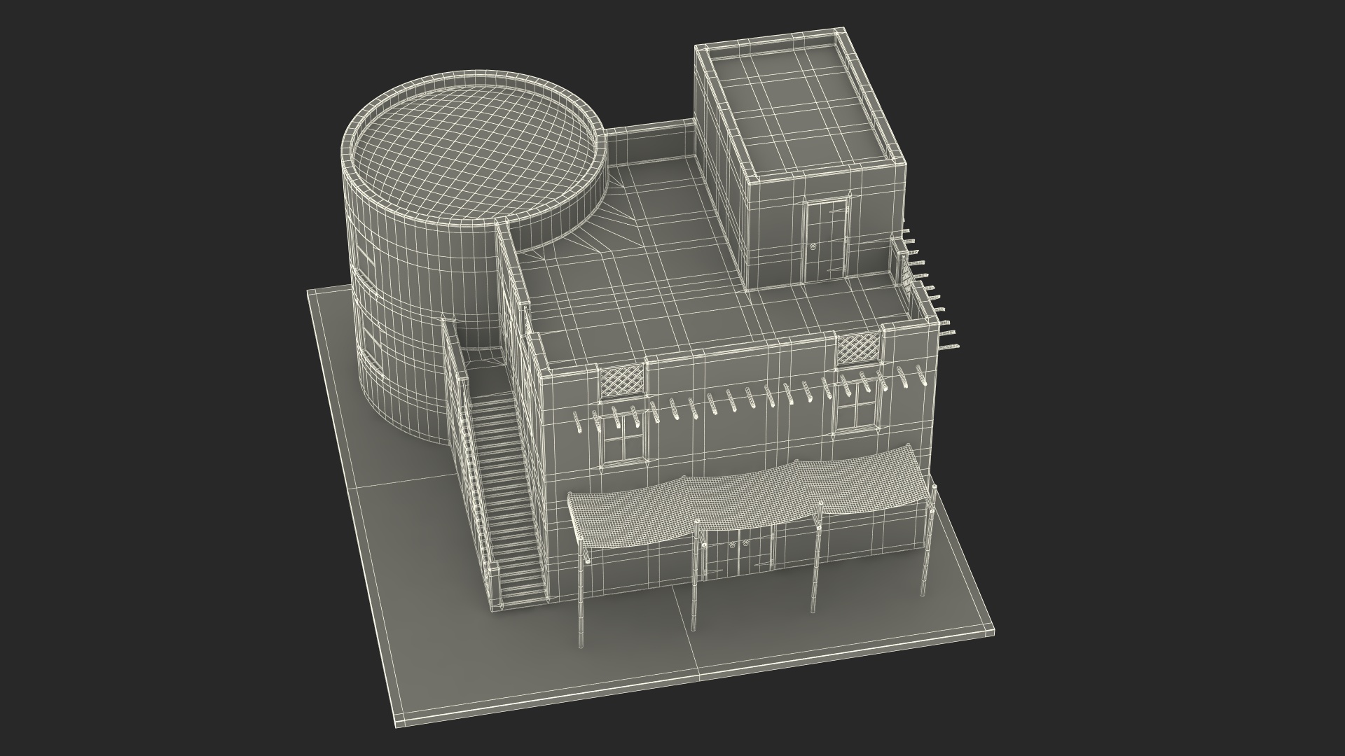 3D model Cartoon Arab House with Circular Construction