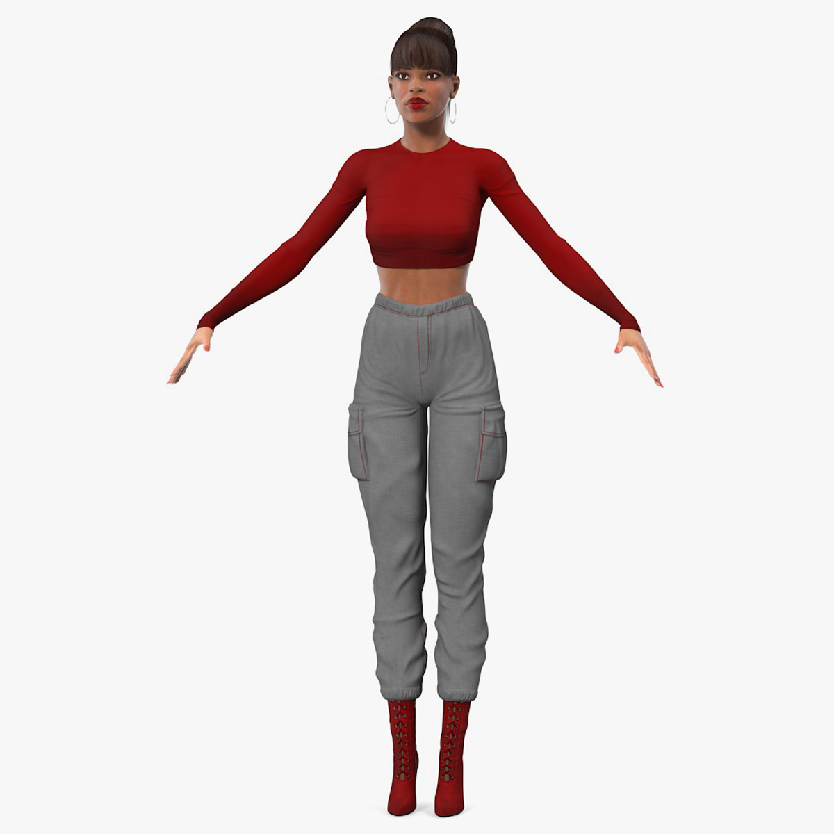 3D Light Skin City Style Woman Rigged for Maya model