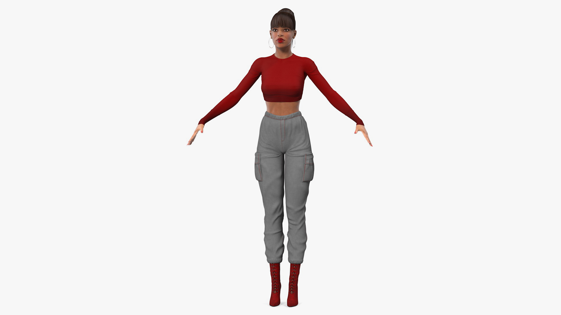 3D Light Skin City Style Woman Rigged for Maya model