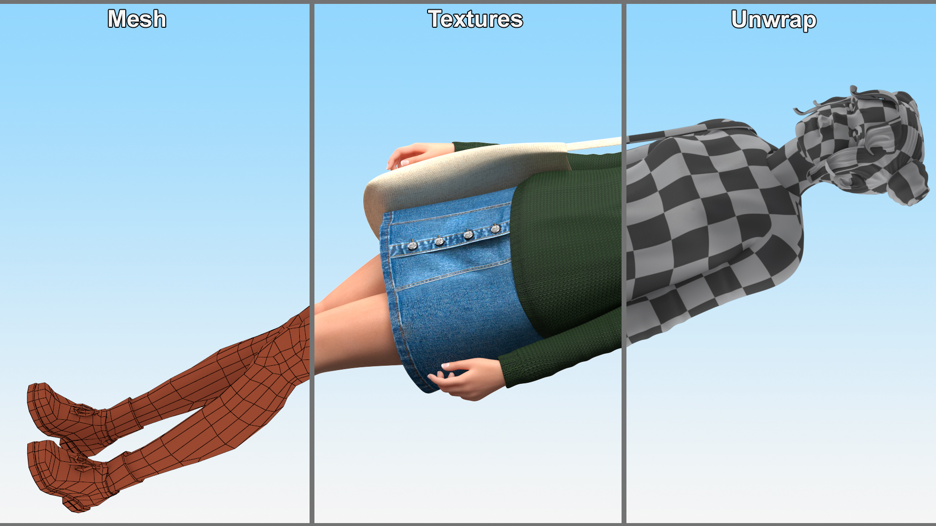 3D model European Woman Street Fashion Style