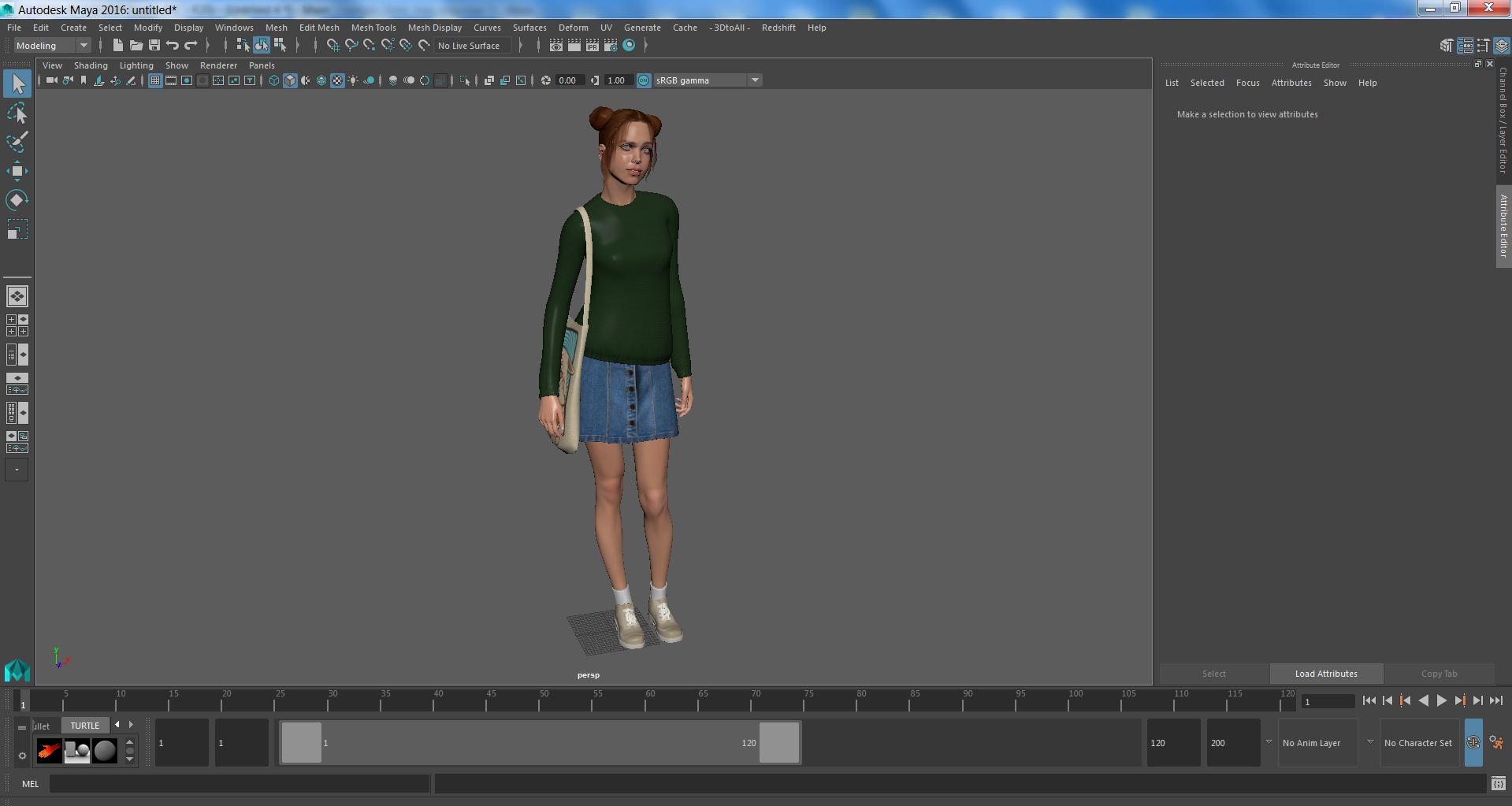 3D model European Woman Street Fashion Style