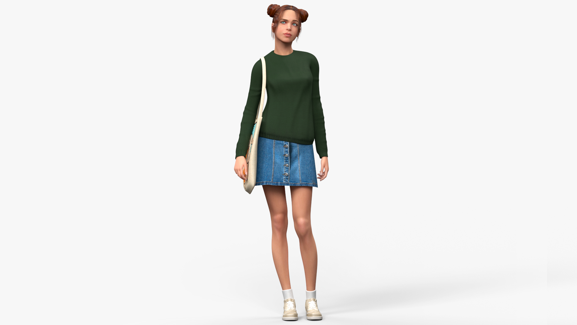 3D model European Woman Street Fashion Style