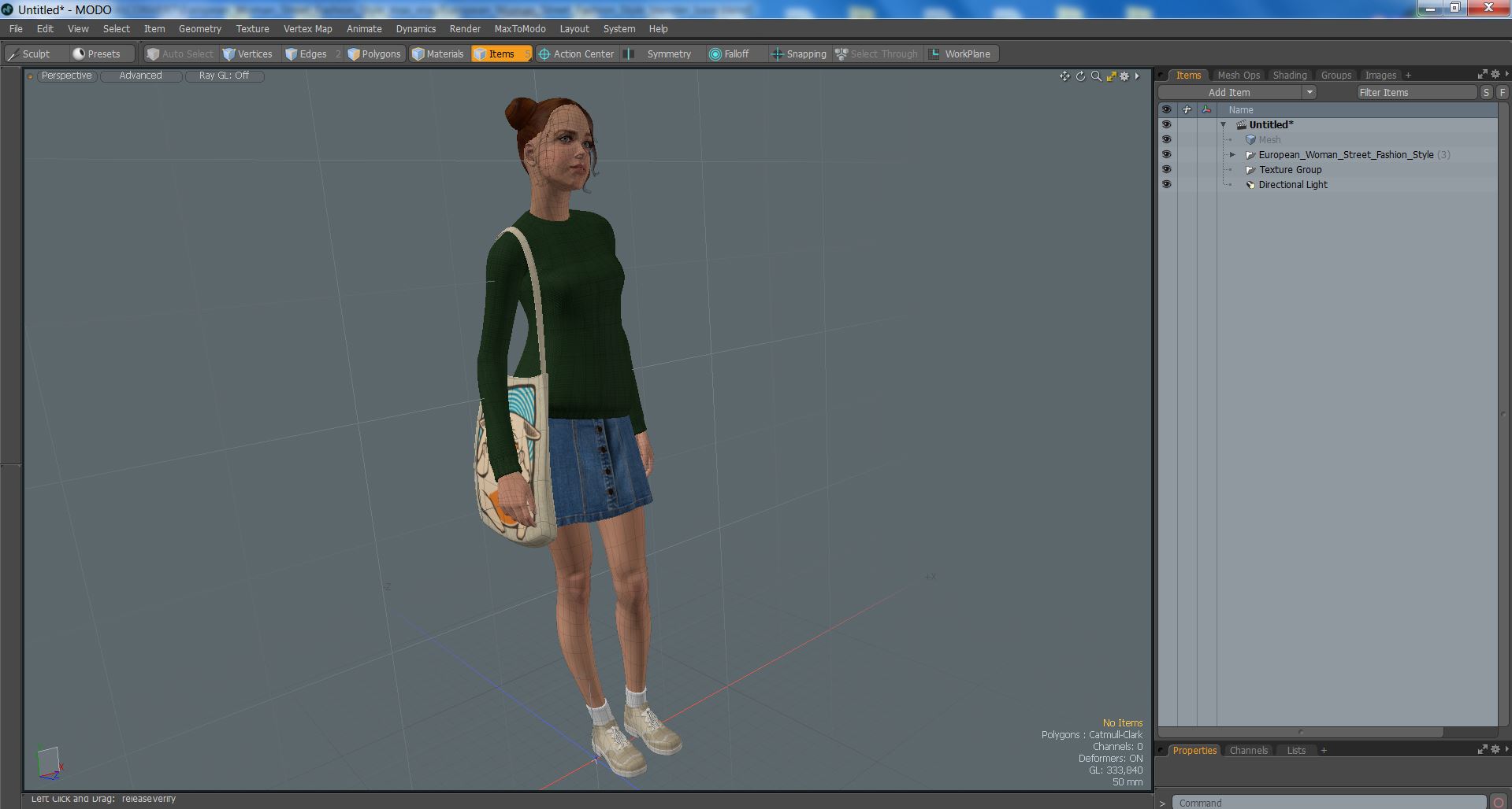 3D model European Woman Street Fashion Style