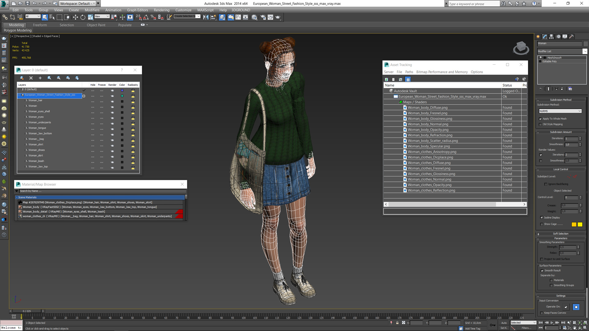 3D model European Woman Street Fashion Style