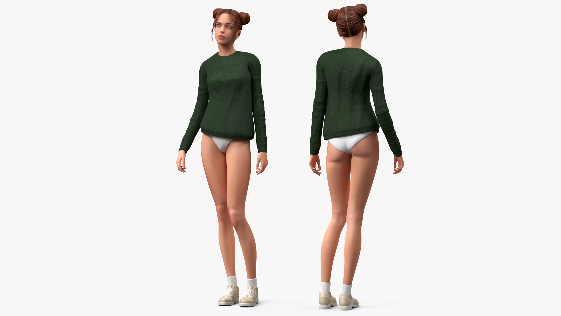 3D model European Woman Street Fashion Style