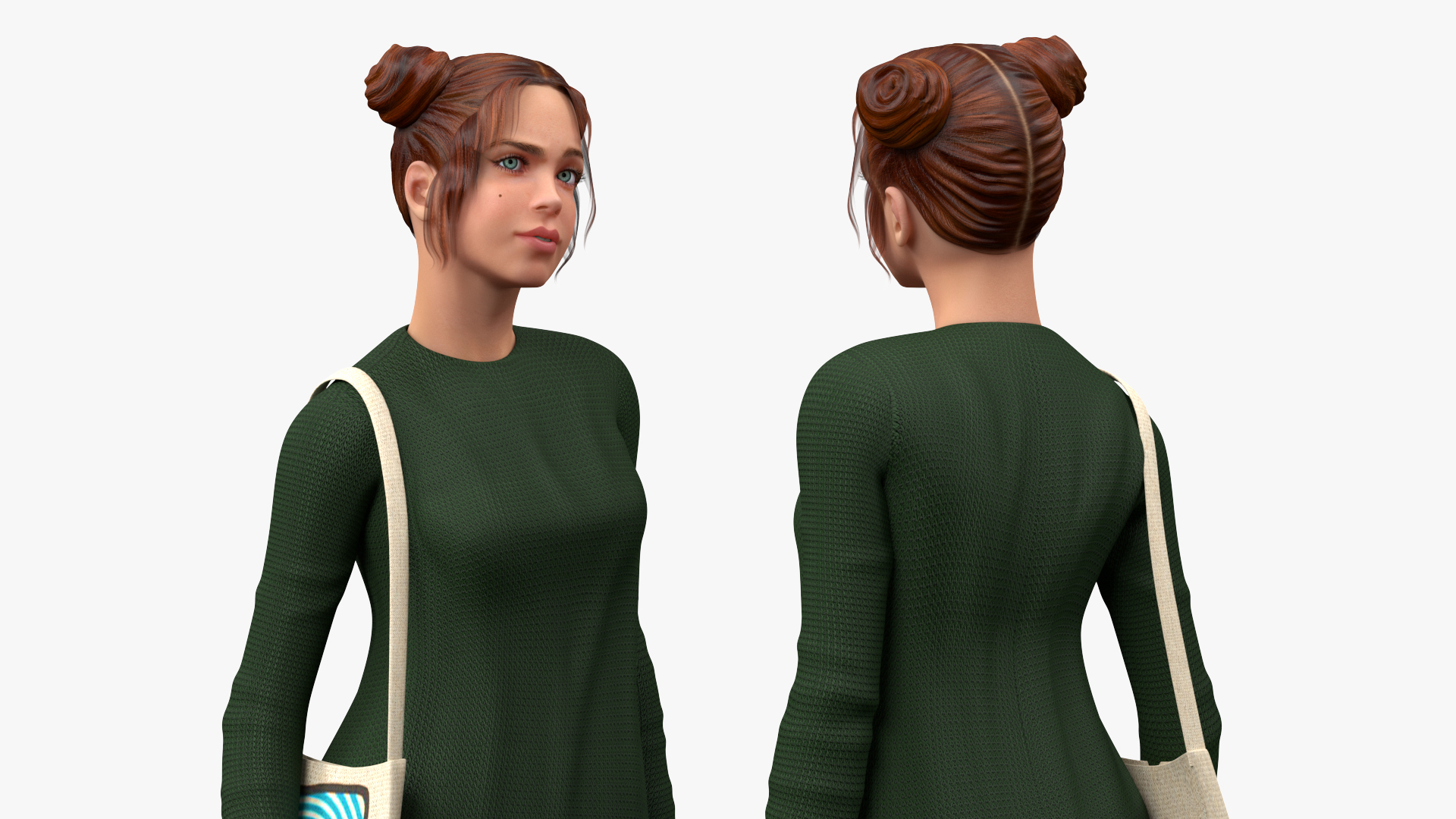 3D model European Woman Street Fashion Style
