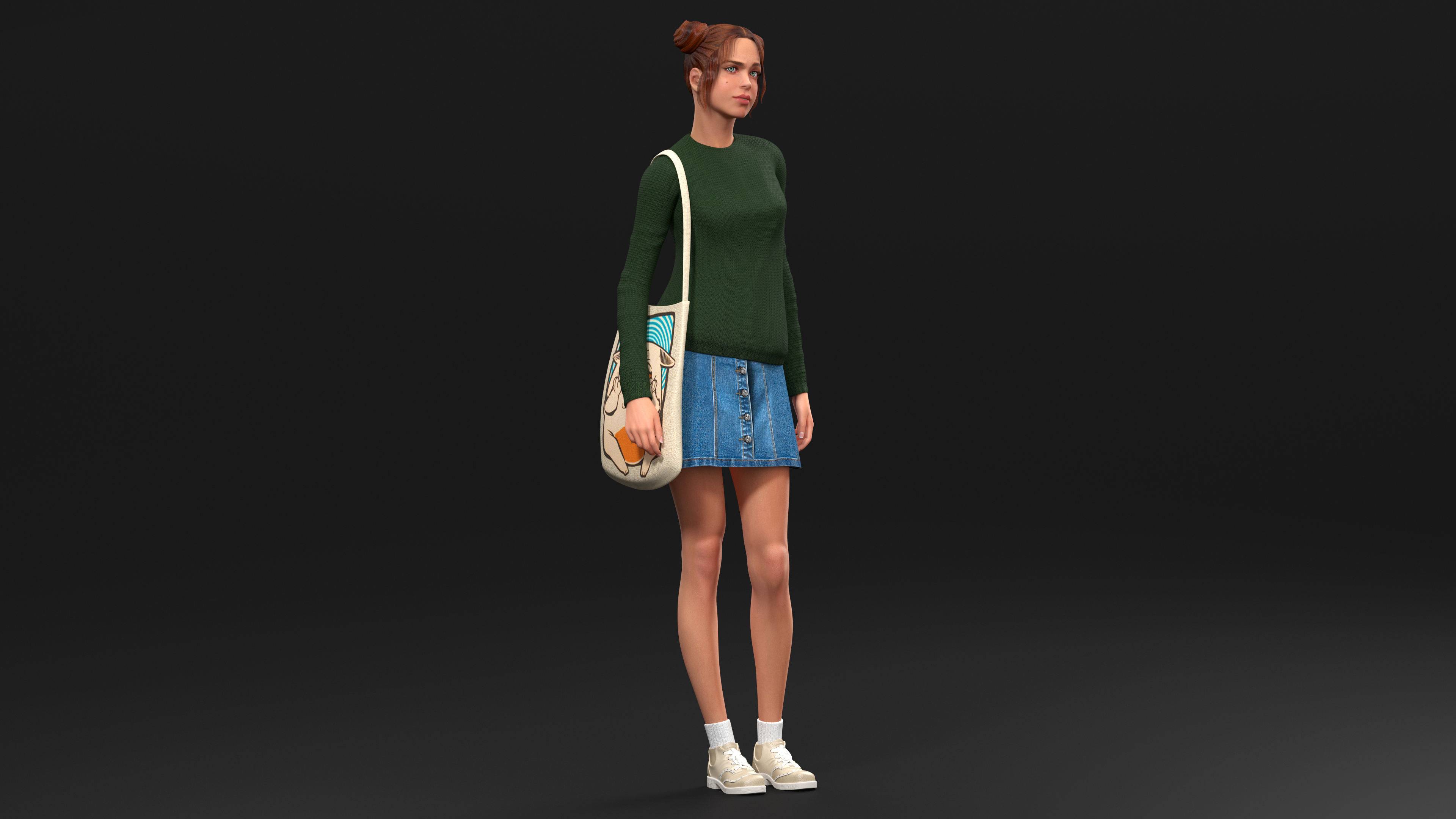 3D model European Woman Street Fashion Style