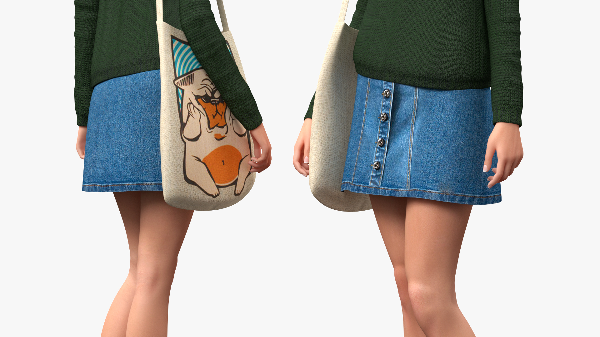 3D model European Woman Street Fashion Style