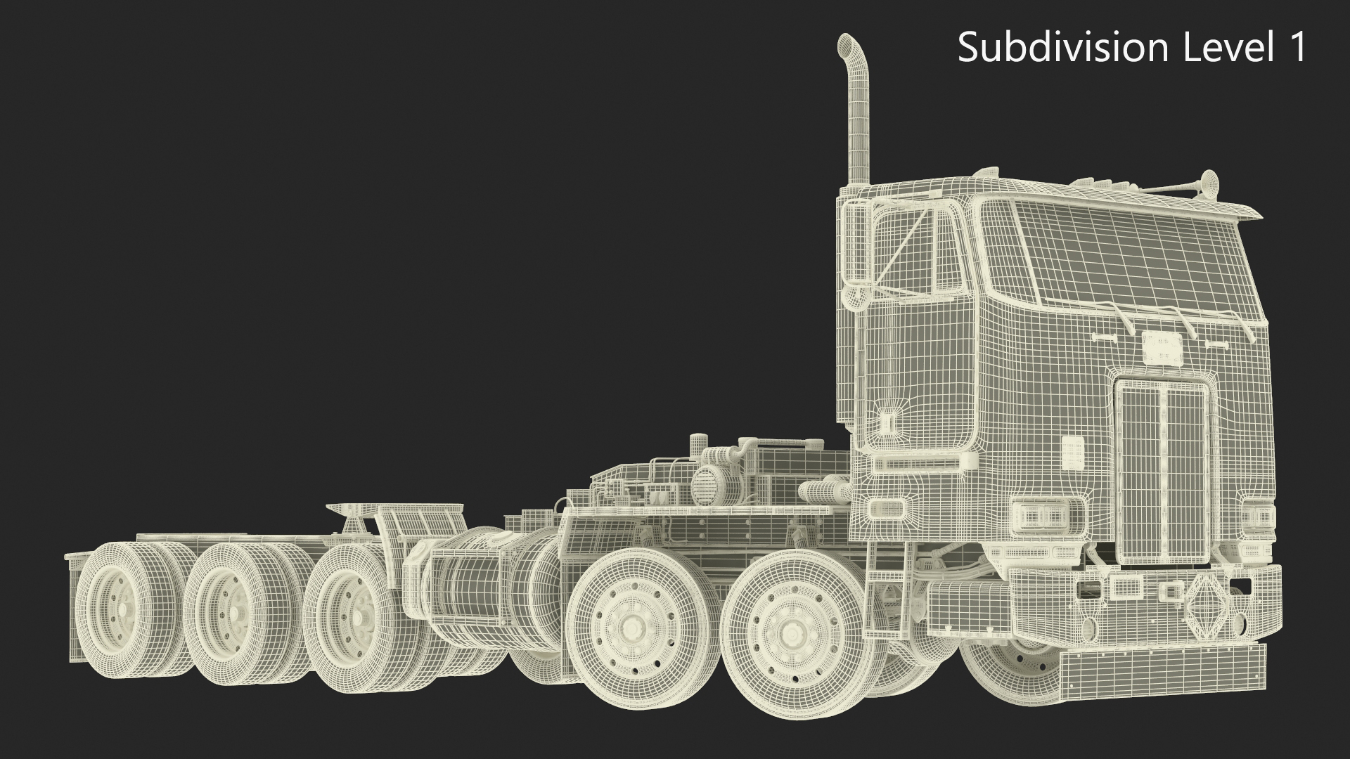 Peterbild 362 Cab Over for Transporter Erector Loader Rigged for Maya 3D model