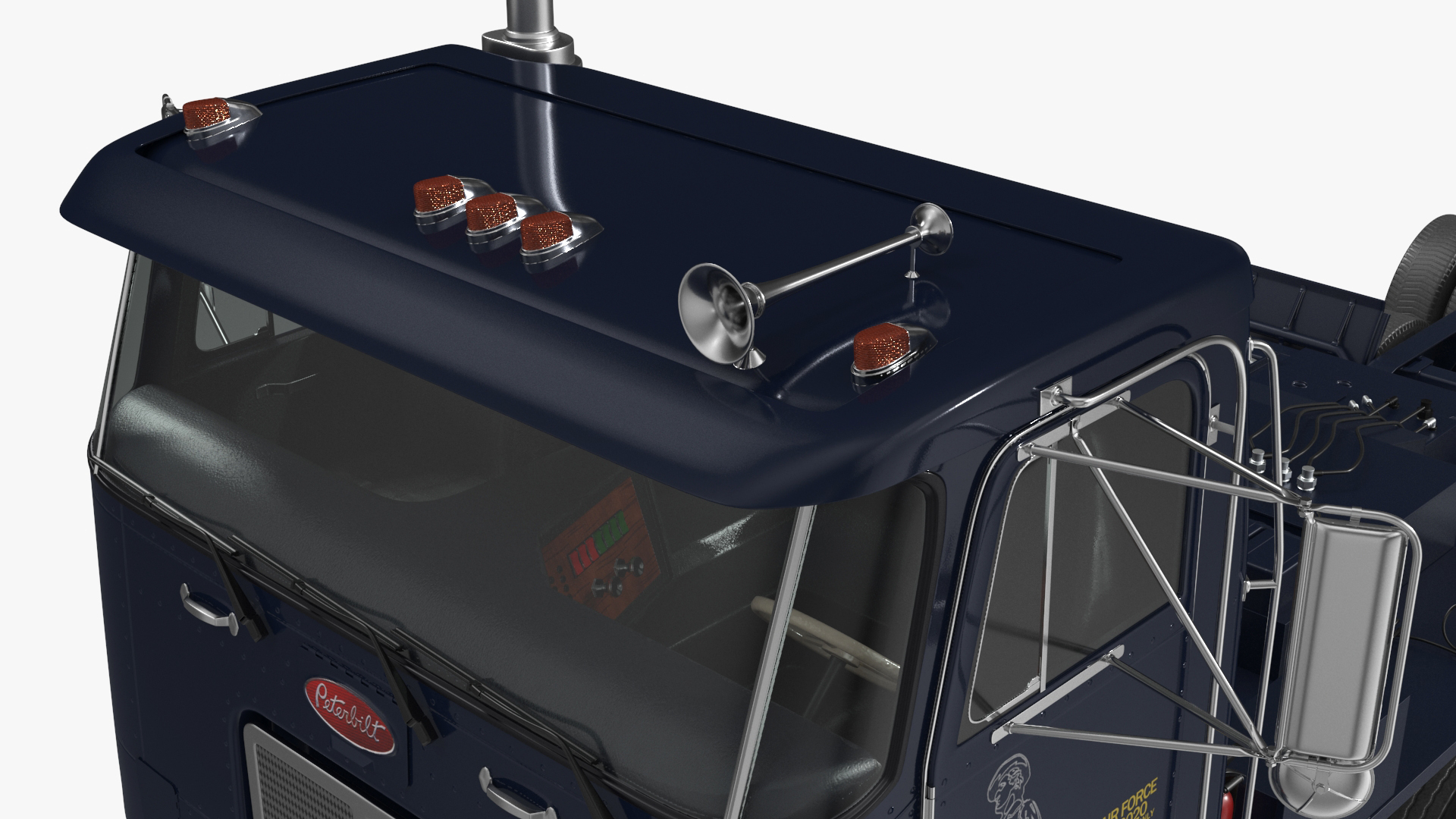 Peterbild 362 Cab Over for Transporter Erector Loader Rigged for Maya 3D model