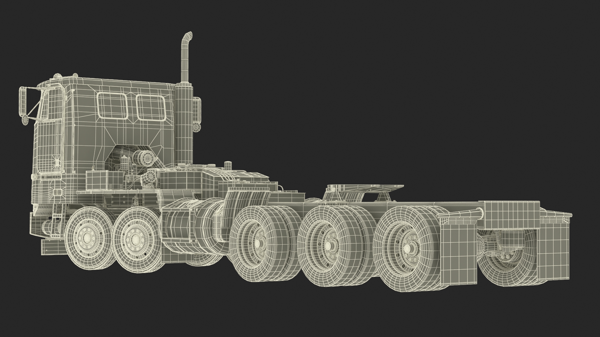 Peterbild 362 Cab Over for Transporter Erector Loader Rigged for Maya 3D model