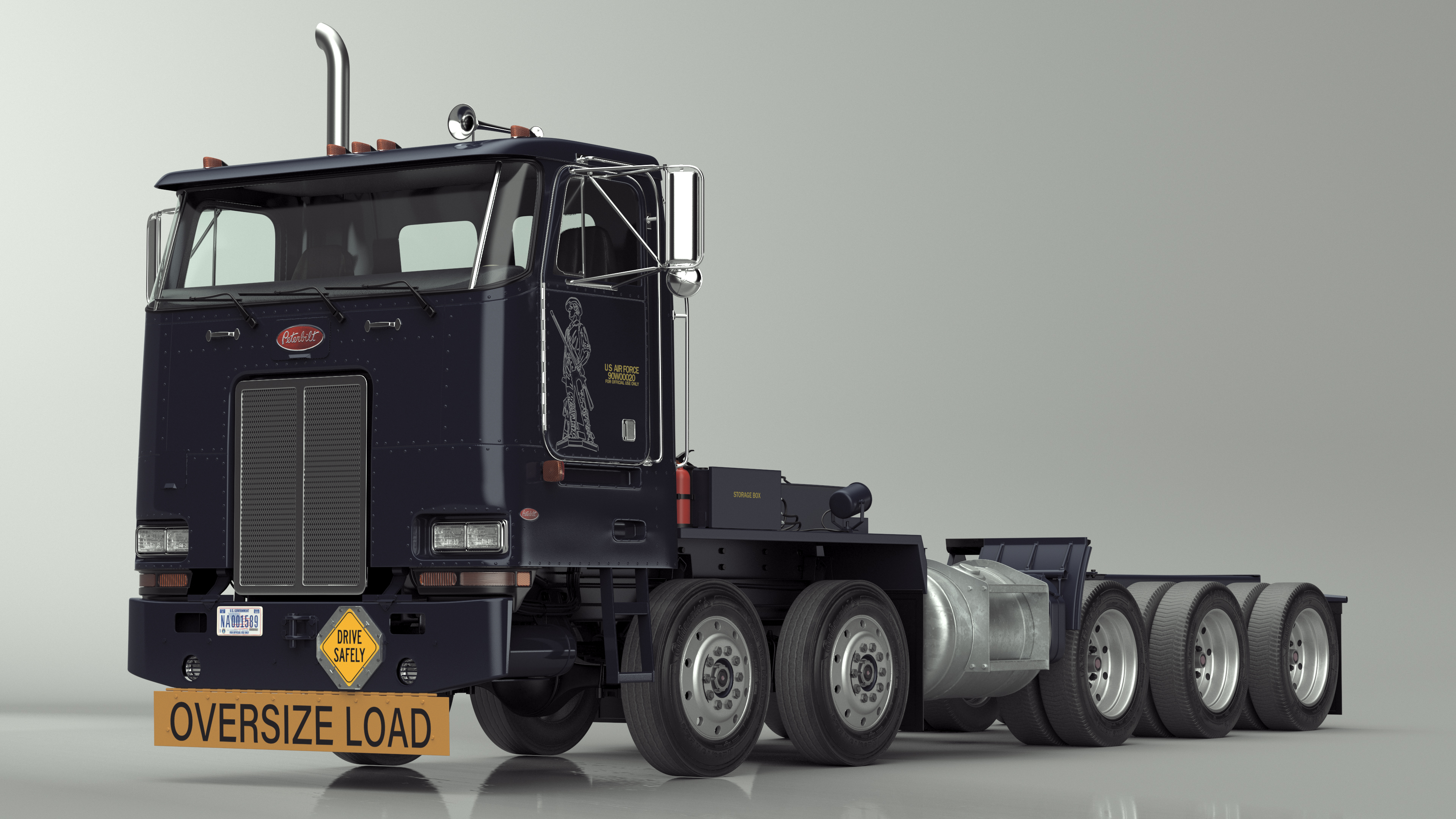 Peterbild 362 Cab Over for Transporter Erector Loader Rigged for Maya 3D model