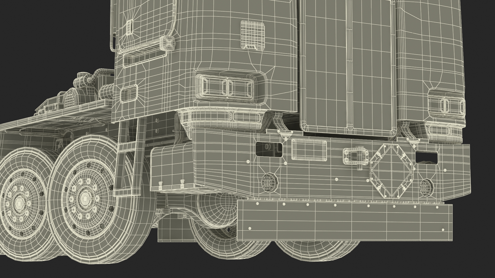 Peterbild 362 Cab Over for Transporter Erector Loader Rigged for Maya 3D model