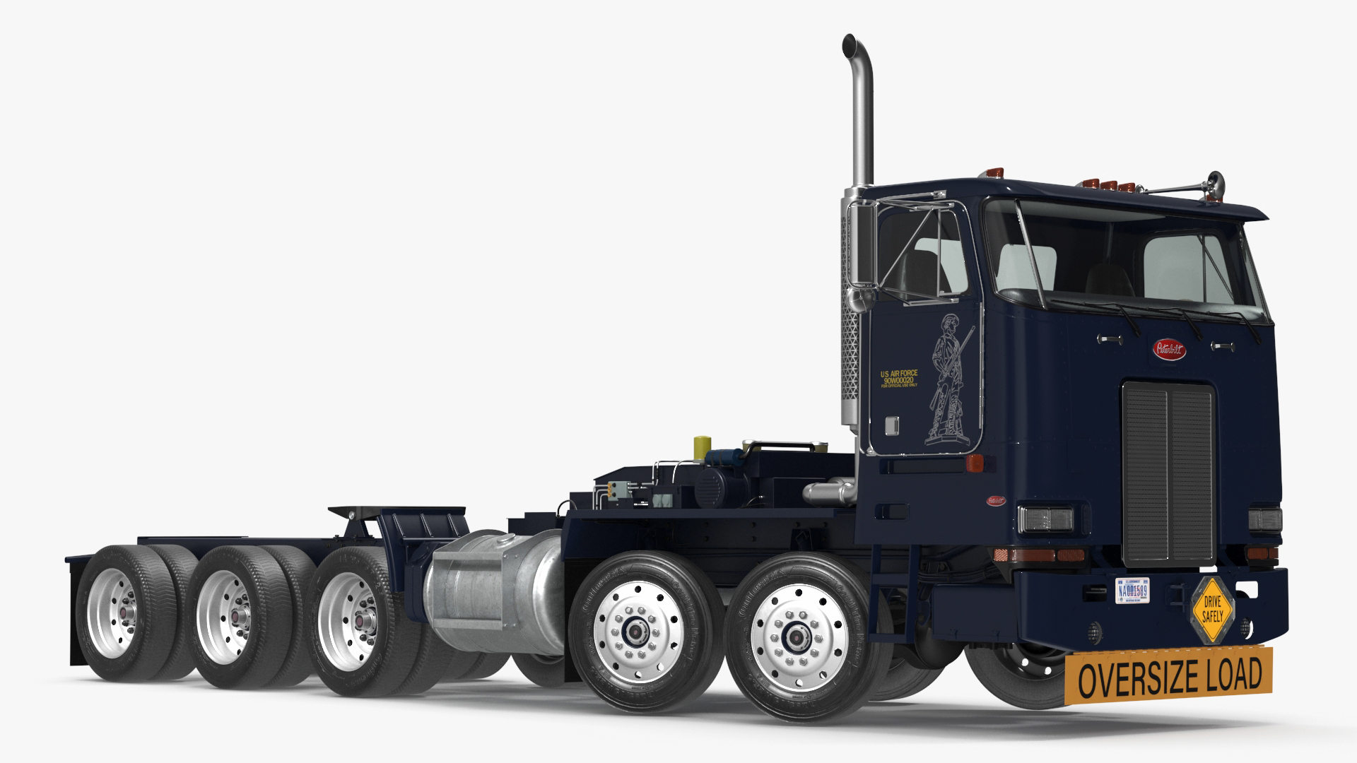 Peterbild 362 Cab Over for Transporter Erector Loader Rigged for Maya 3D model