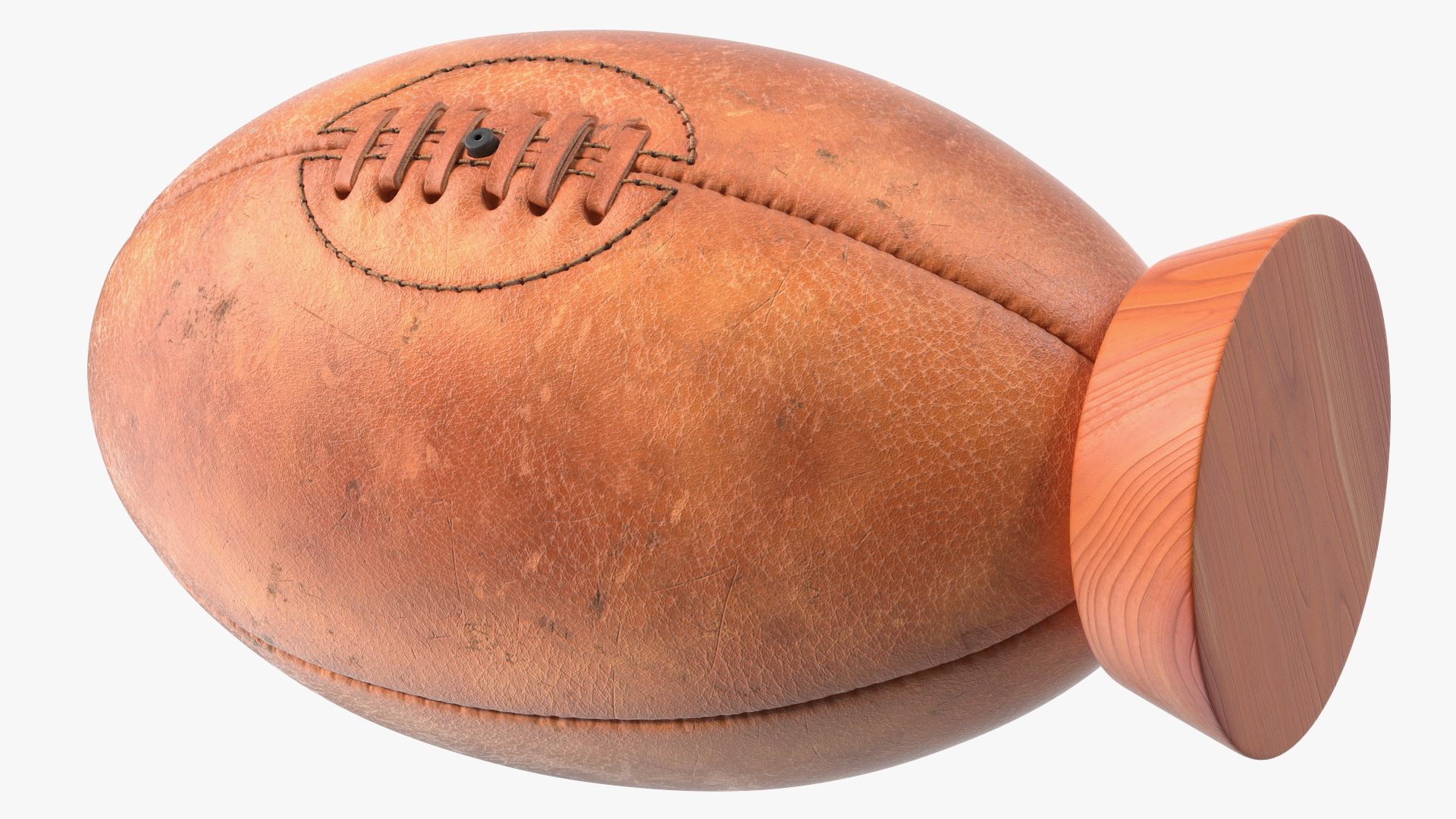 3D model Vintage Rugby Ball With Kicking Tee