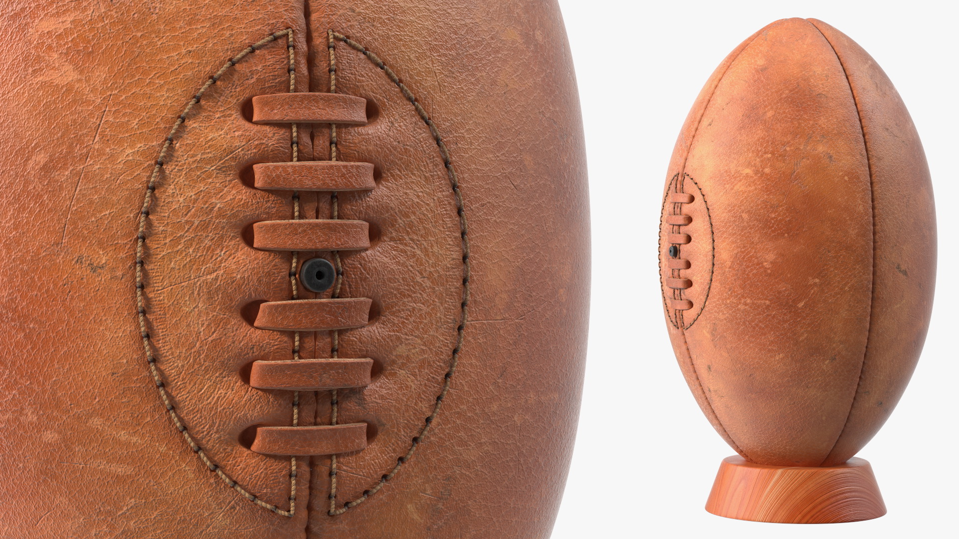 3D model Vintage Rugby Ball With Kicking Tee