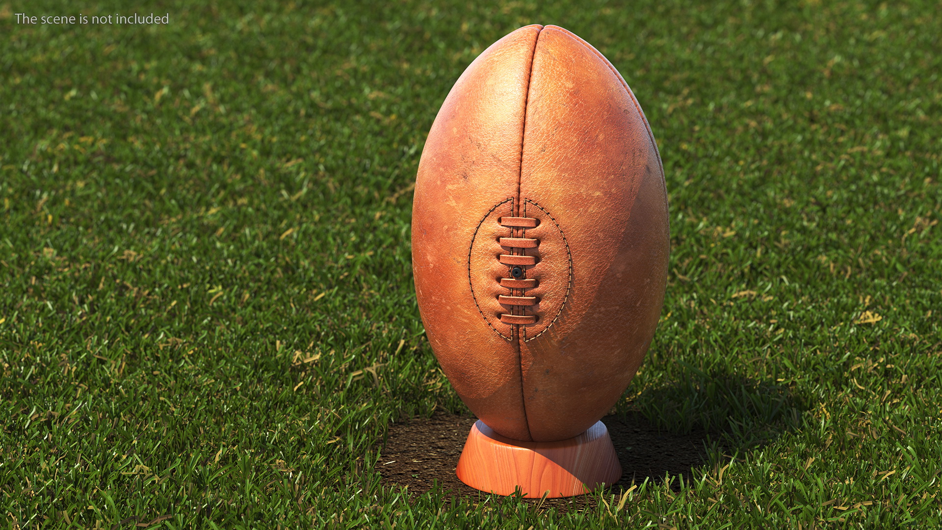 3D model Vintage Rugby Ball With Kicking Tee