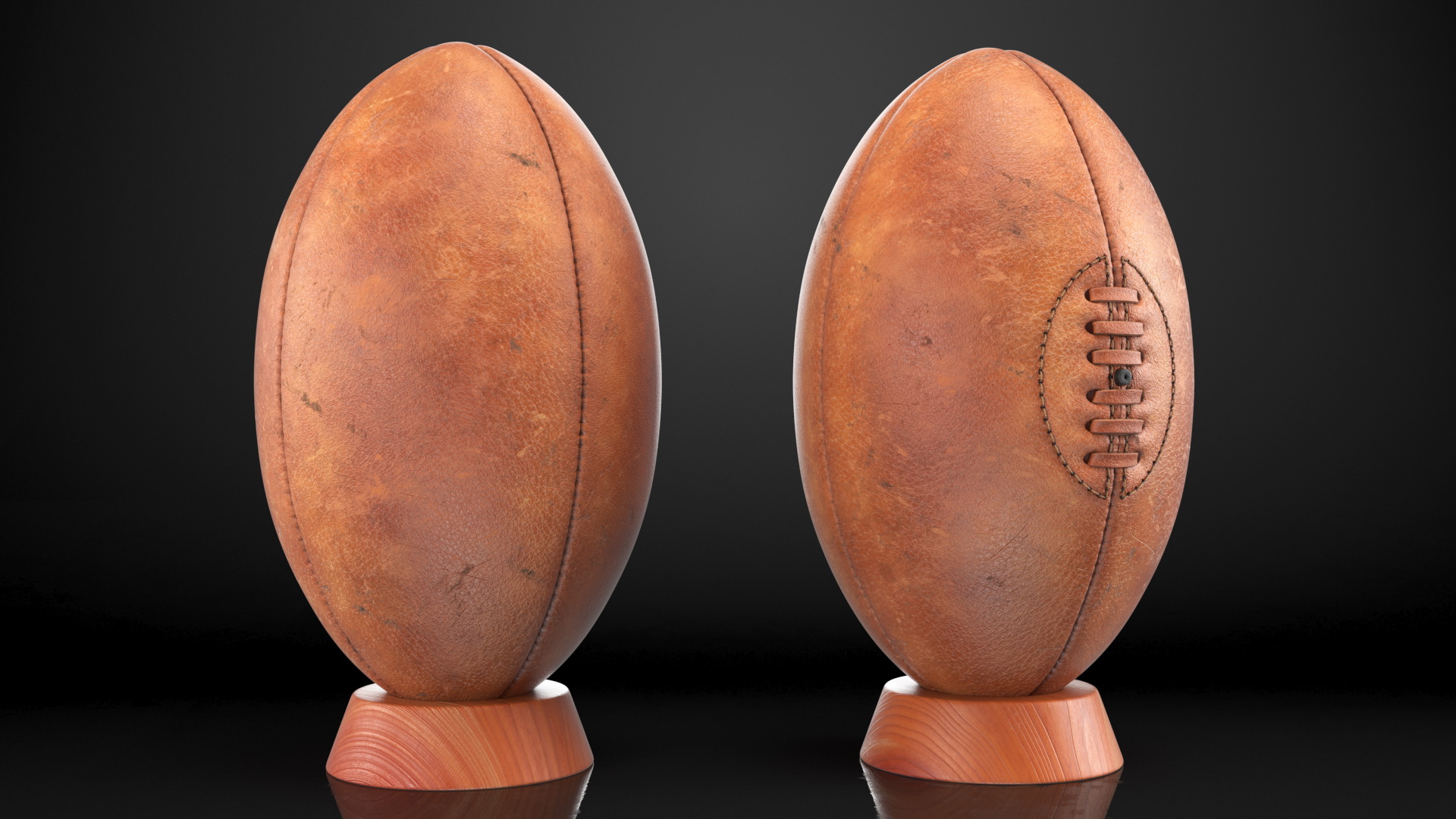 3D model Vintage Rugby Ball With Kicking Tee