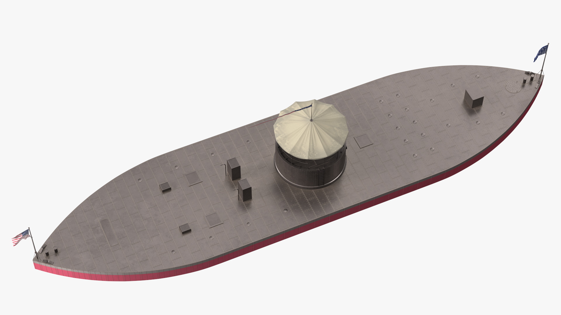 3D USS Monitor with Tower New
