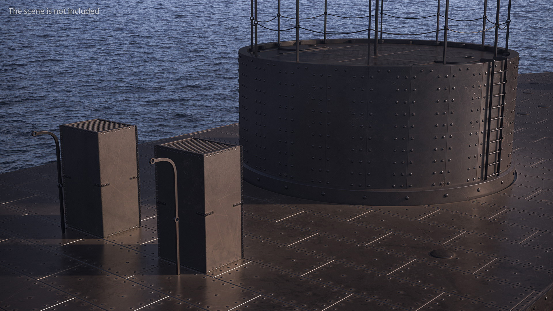 3D USS Monitor with Tower New