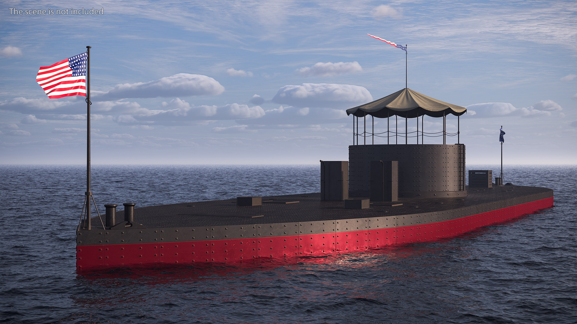 3D USS Monitor with Tower New
