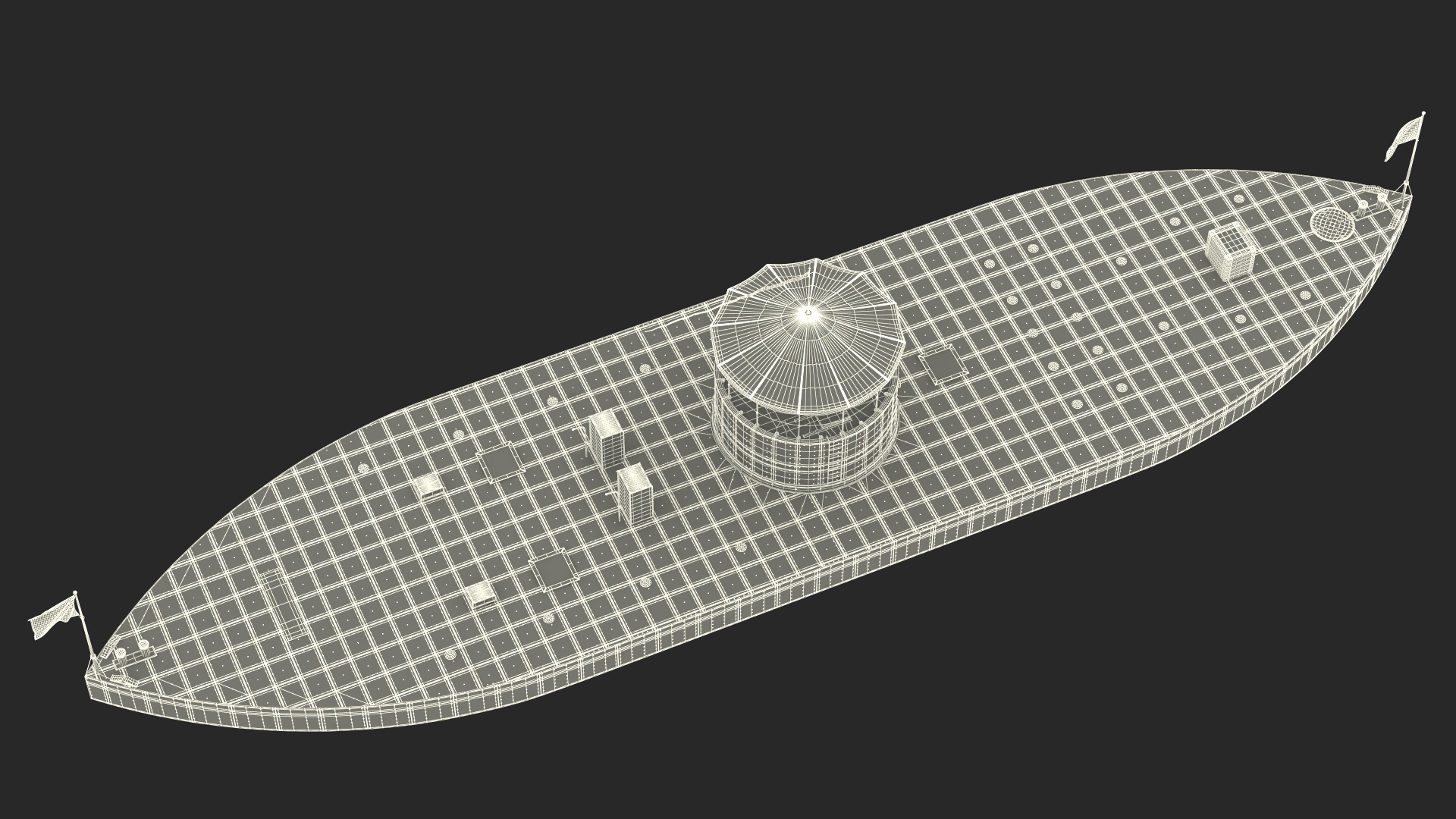 3D USS Monitor with Tower New