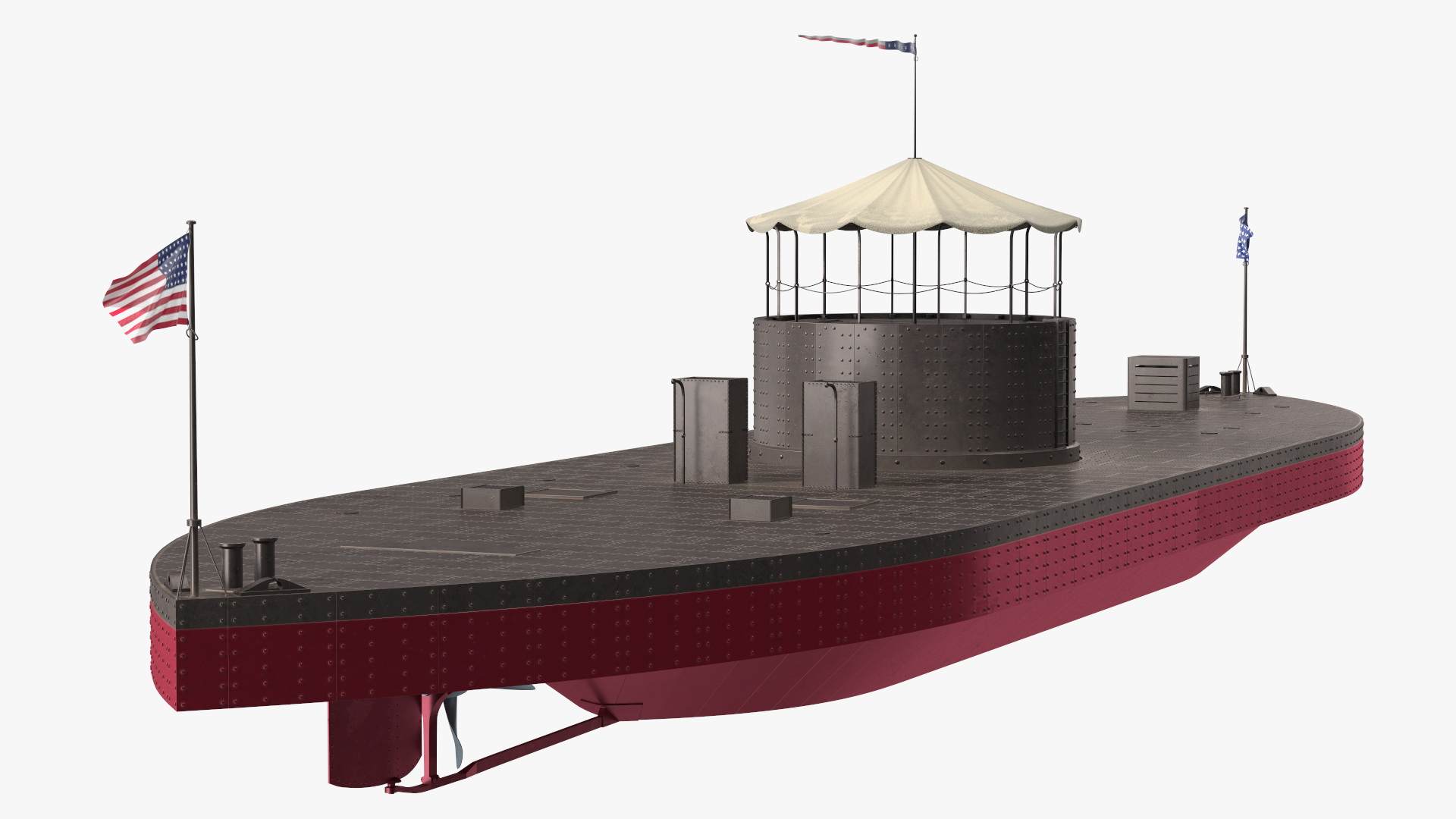 3D USS Monitor with Tower New